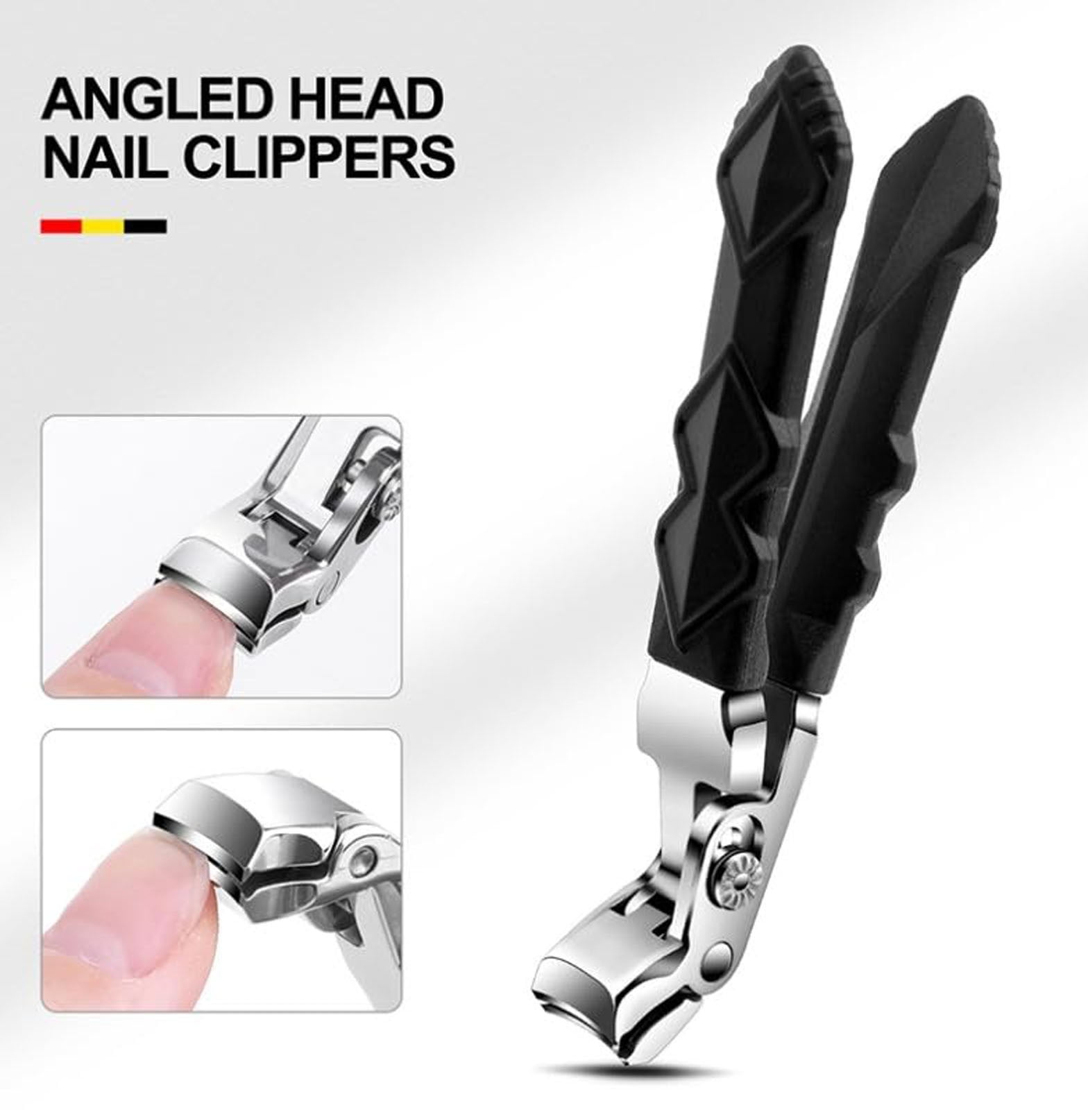 Nail Clippers, Long Handle Ergonomic Angled Head Senior Toenail Clipper, Toe Nail Clippers for Thick Nails, Ultra Sharp Stainless Nail Clipper with Catcher for Men Women Multicolor - Image 3