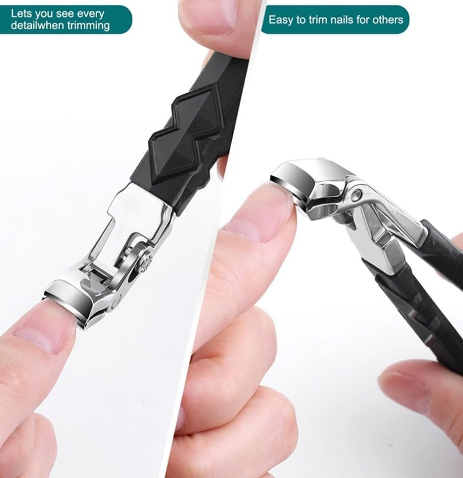 Nail Clippers, Long Handle Ergonomic Angled Head Senior Toenail Clipper, Toe Nail Clippers for Thick Nails, Ultra Sharp Stainless Nail Clipper with Catcher for Men Women Multicolor - Image 6