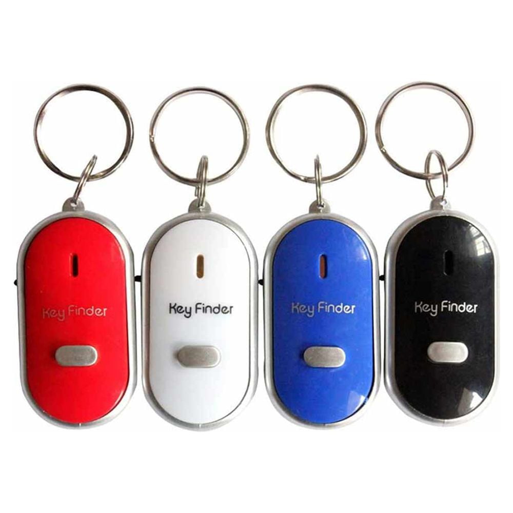 4 Pc Key Finder Locator Anti Lost Keys Keychain Tracker Whistle Sound LED Light - Image 2