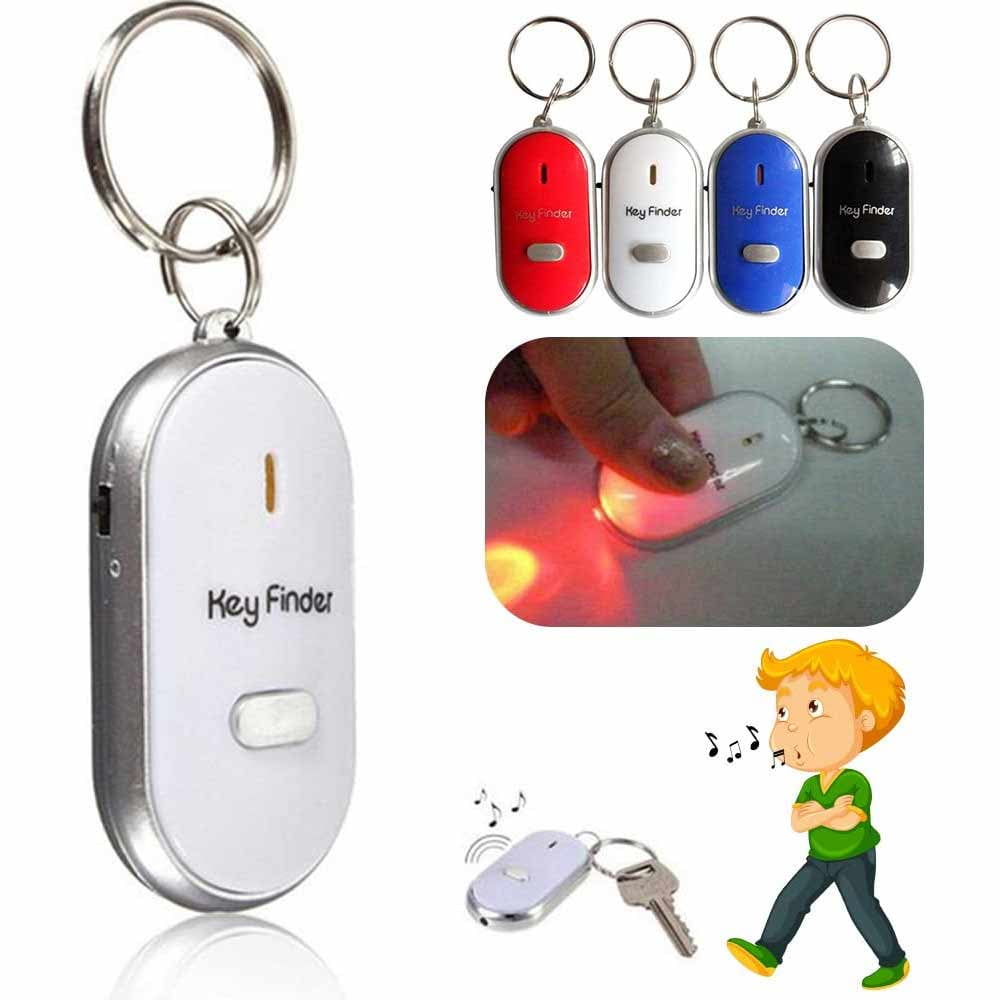 4 Pc Key Finder Locator Anti Lost Keys Keychain Tracker Whistle Sound LED Light - Image 4