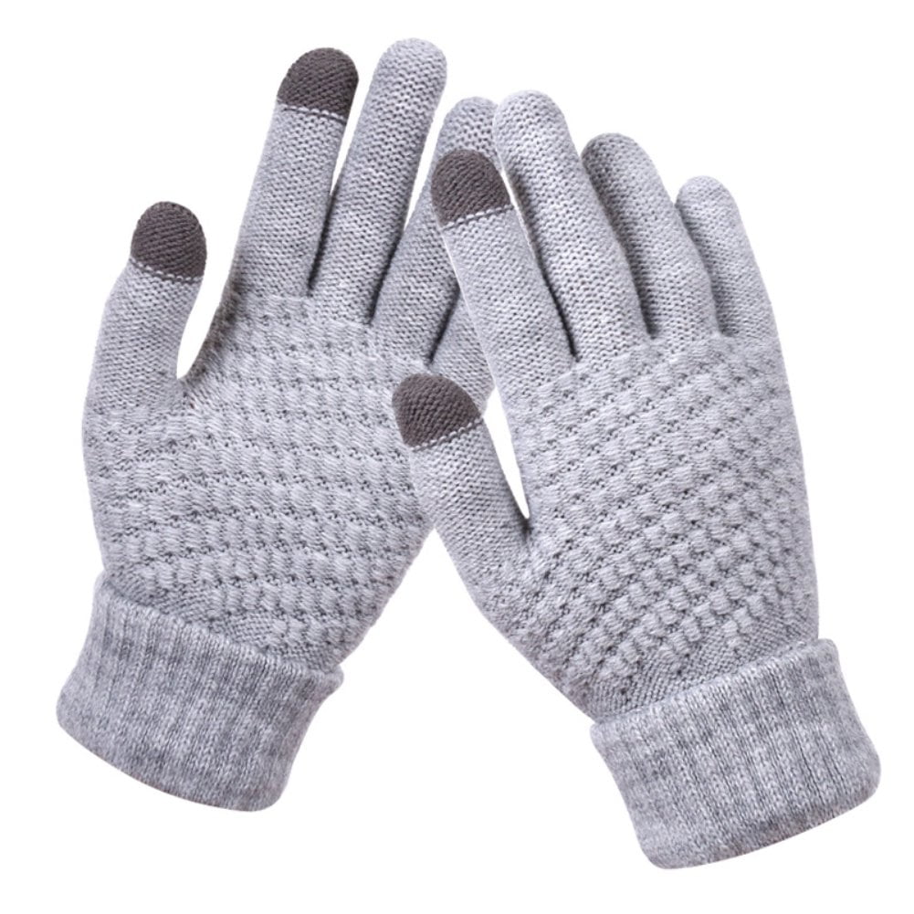 Dalrosia Women's Winter Touch Screen Gloves Warm Fleece Lined Knit Gloves Elastic Cuff Winter Texting Gloves Gray - Image 5