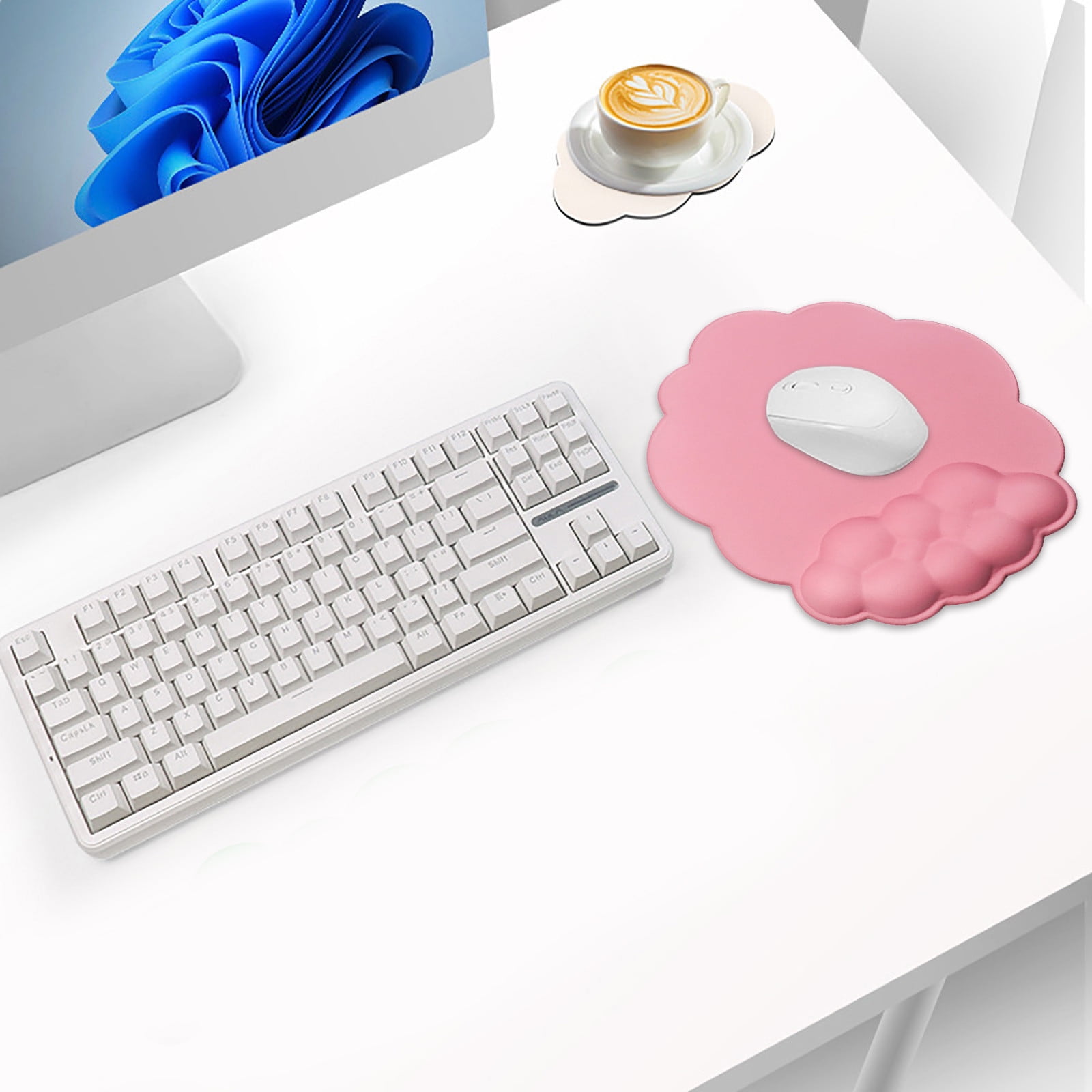 GHSOHS Ergonomic Mouse Pad with Wrist Support Cute Cloud Shape Wrist Pad Memory Cotton Keyboard Hand Rest Non Slip Wrist Pad Non-Slip Mousepad for Computer Laptop I - Image 6