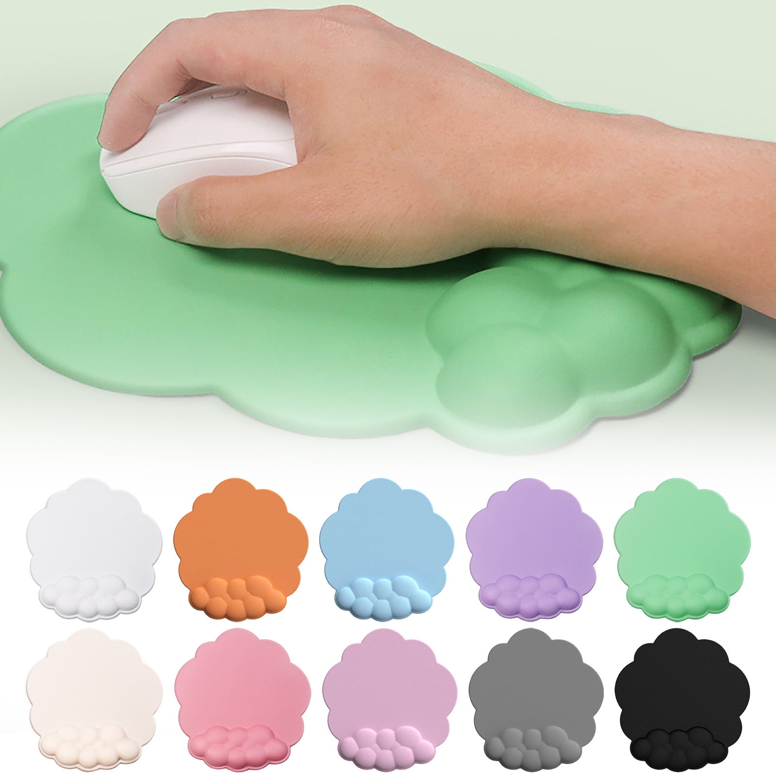 GHSOHS Ergonomic Mouse Pad with Wrist Support Cute Cloud Shape Wrist Pad Memory Cotton Keyboard Hand Rest Non Slip Wrist Pad Non-Slip Mousepad for Computer Laptop J - Image 4