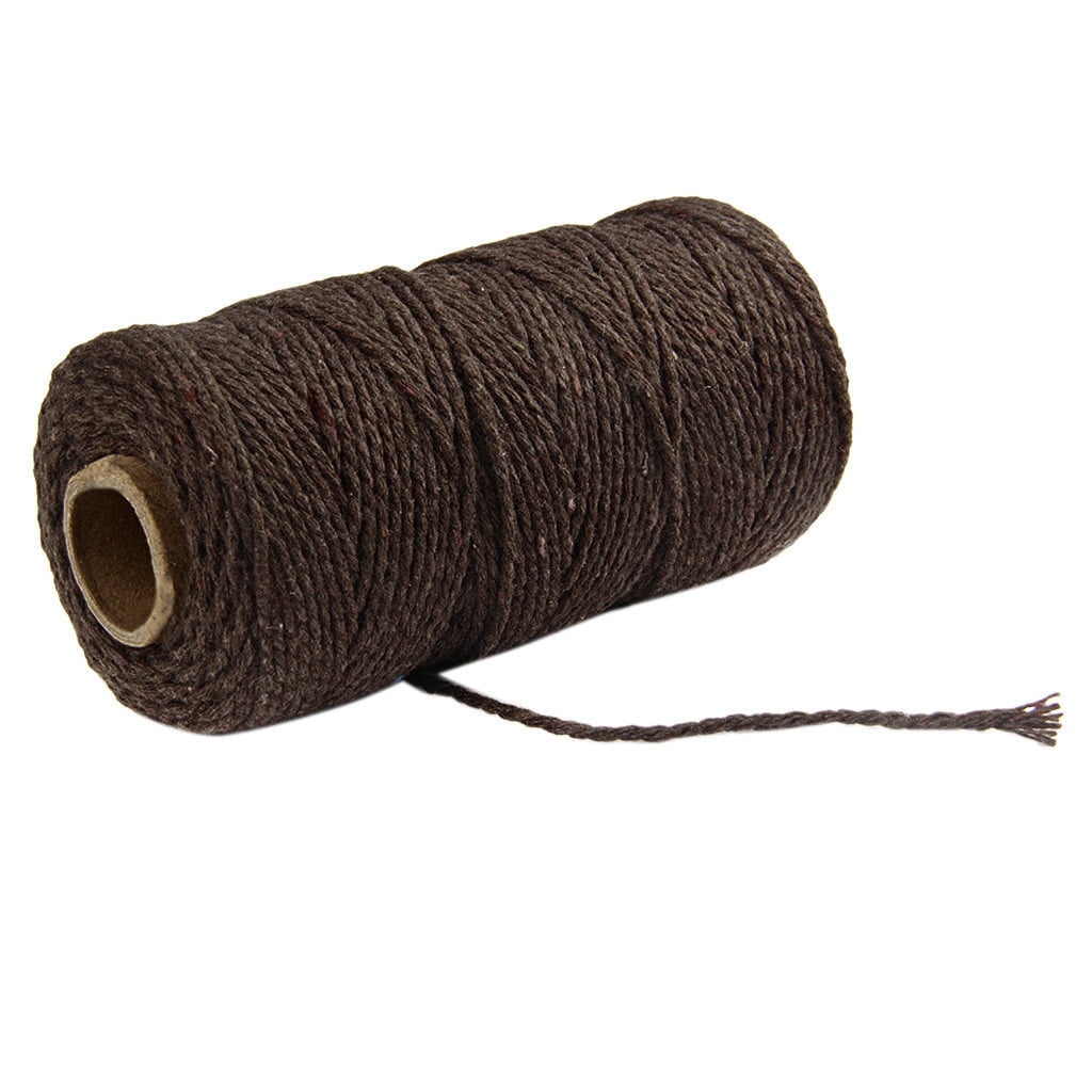 Danhjin 100m Long/100Yard Pure Cotton Twisted Cord Rope Crafts Macrame Artisan String - on Clearance Coffee - Image 2
