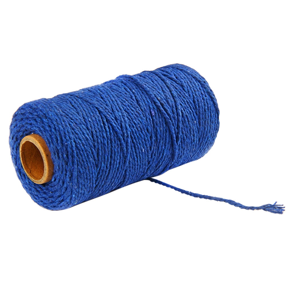 Danhjin 100m Long/100Yard Pure Cotton Twisted Cord Rope Crafts Macrame Artisan String - on Clearance Dark Blue - Image 2