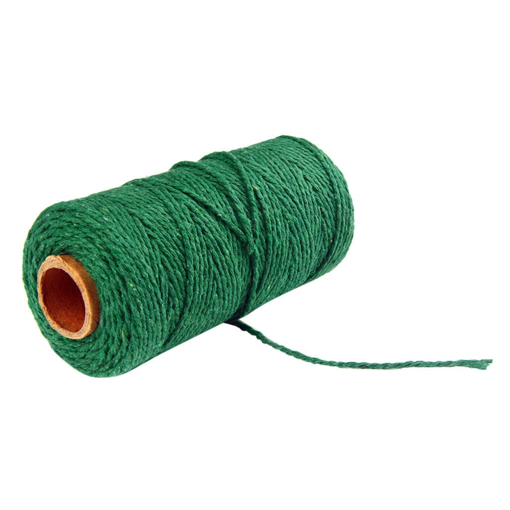 Danhjin 100m Long/100Yard Pure Cotton Twisted Cord Rope Crafts Macrame Artisan String - on Clearance Dark green - Image 2