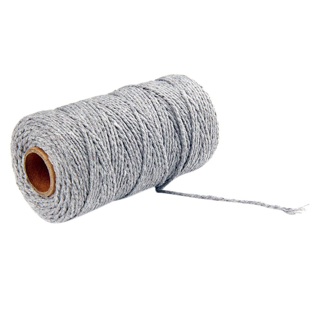 Danhjin 100m Long/100Yard Pure Cotton Twisted Cord Rope Crafts Macrame Artisan String - on Clearance Gray - Image 2