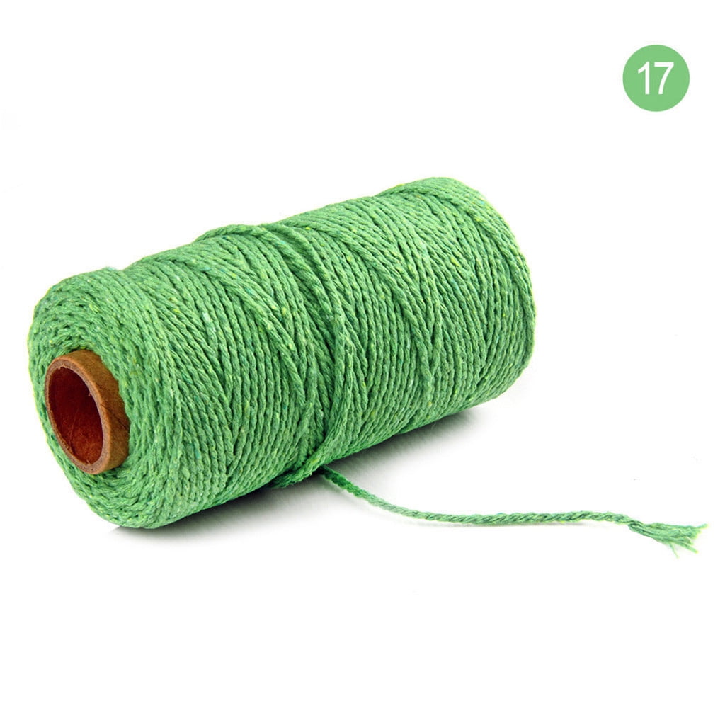 Danhjin 100m Long/100Yard Pure Cotton Twisted Cord Rope Crafts Macrame Artisan String - on Clearance Green - Image 1