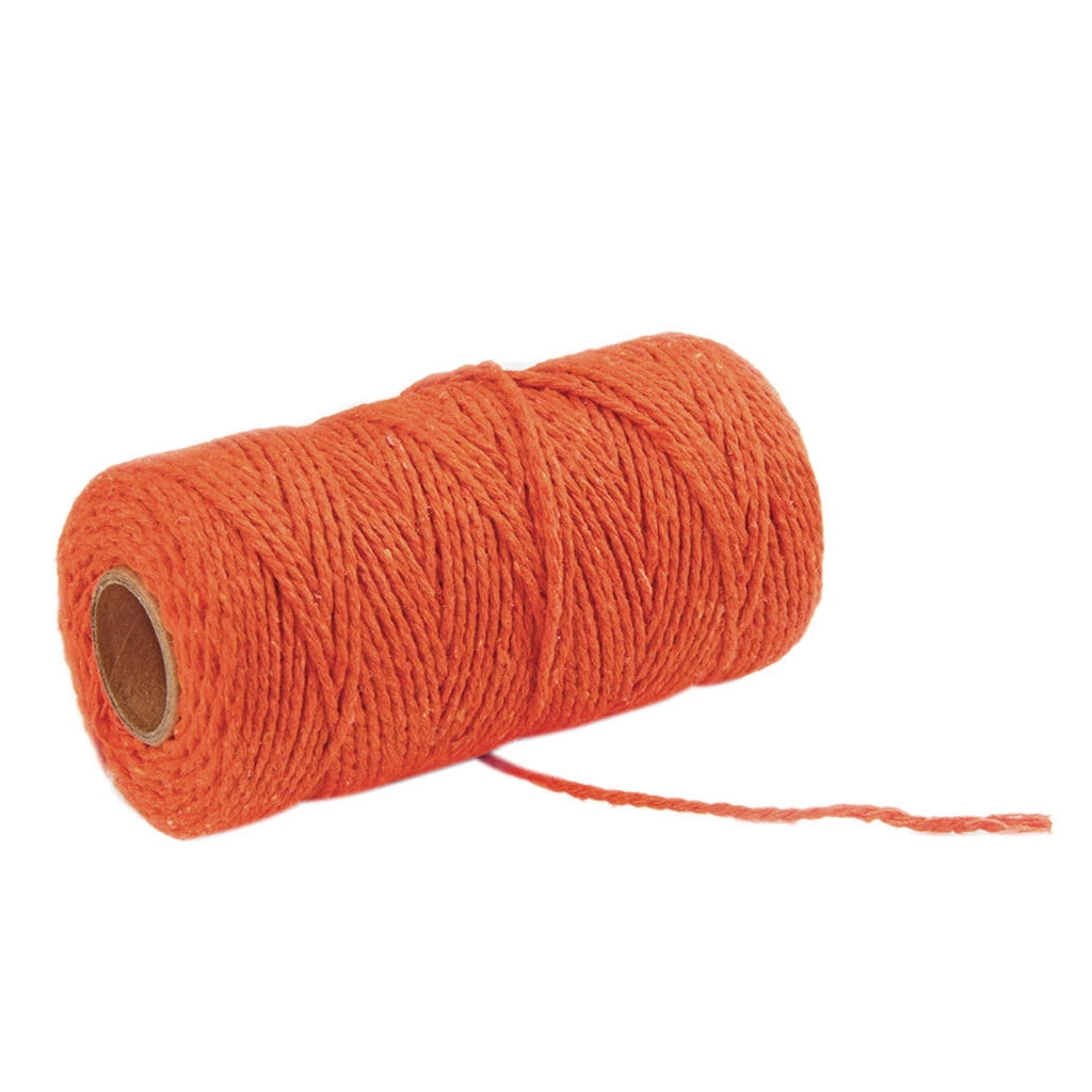 Danhjin 100m Long/100Yard Pure Cotton Twisted Cord Rope Crafts Macrame Artisan String - on Clearance Orange - Image 2