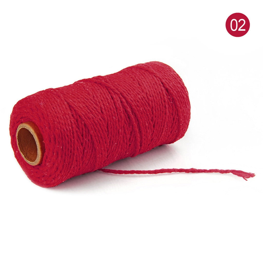 Danhjin 100m Long/100Yard Pure Cotton Twisted Cord Rope Crafts Macrame Artisan String - on Clearance Red - Image 1