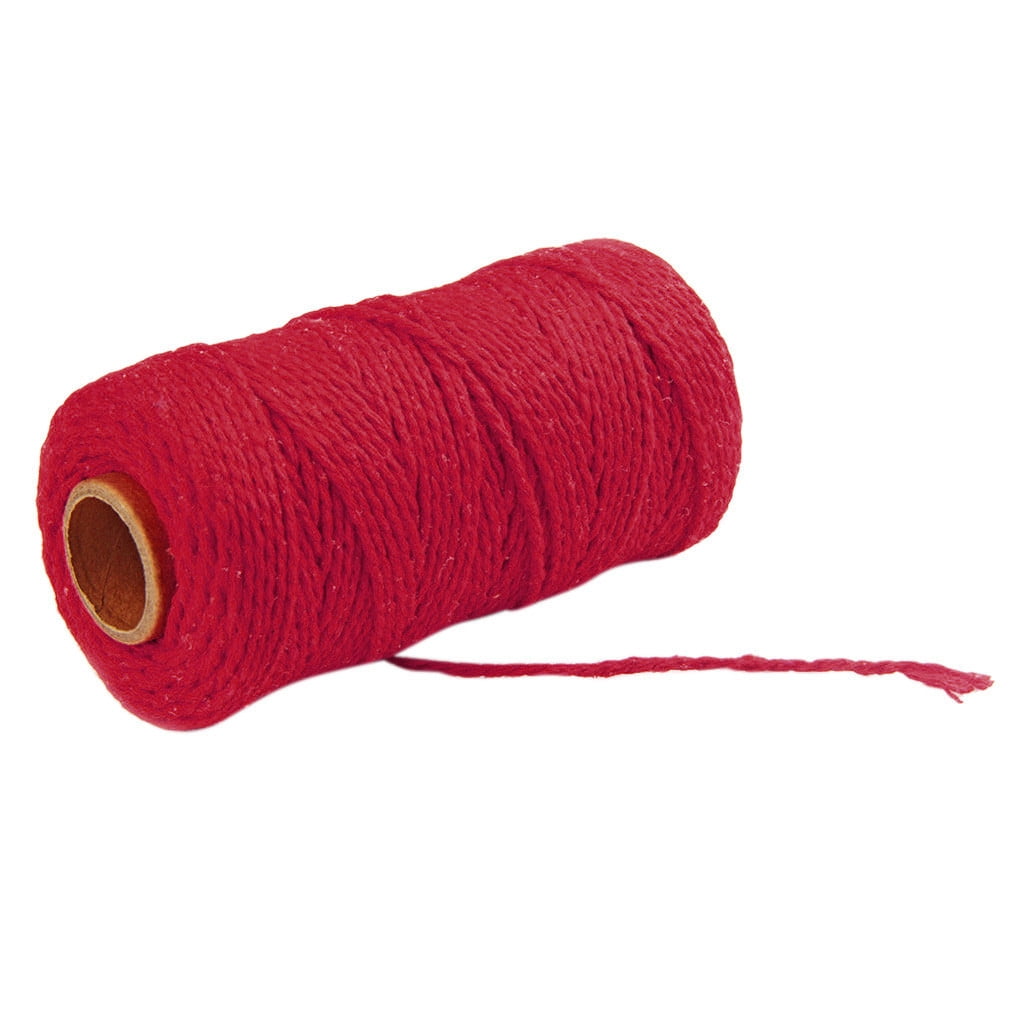 Danhjin 100m Long/100Yard Pure Cotton Twisted Cord Rope Crafts Macrame Artisan String - on Clearance Red - Image 2