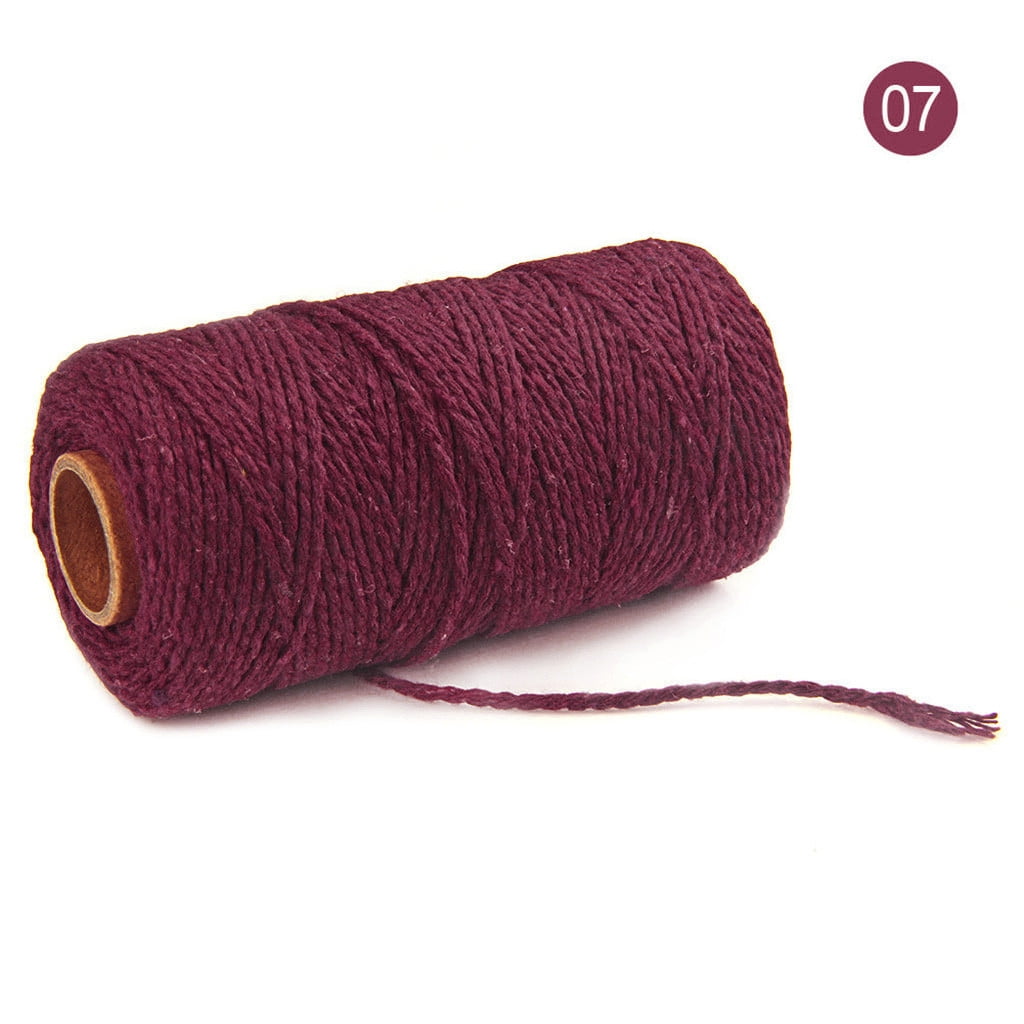 Danhjin 100m Long/100Yard Pure Cotton Twisted Cord Rope Crafts Macrame Artisan String - on Clearance Wine red - Image 1