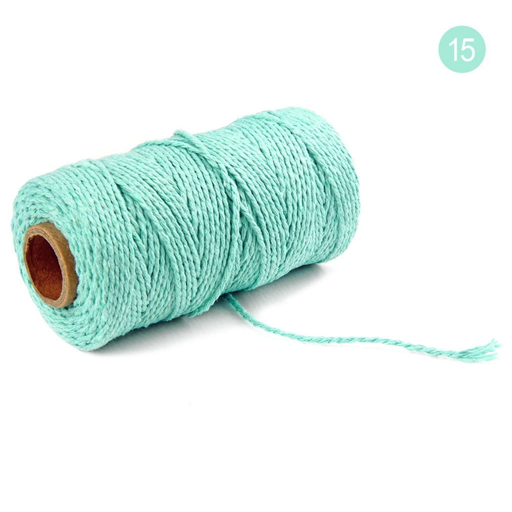 Danhjin 100m Long/100Yard Pure Cotton Twisted Cord Rope Crafts Macrame Artisan String - on Clearance light blue - Image 1