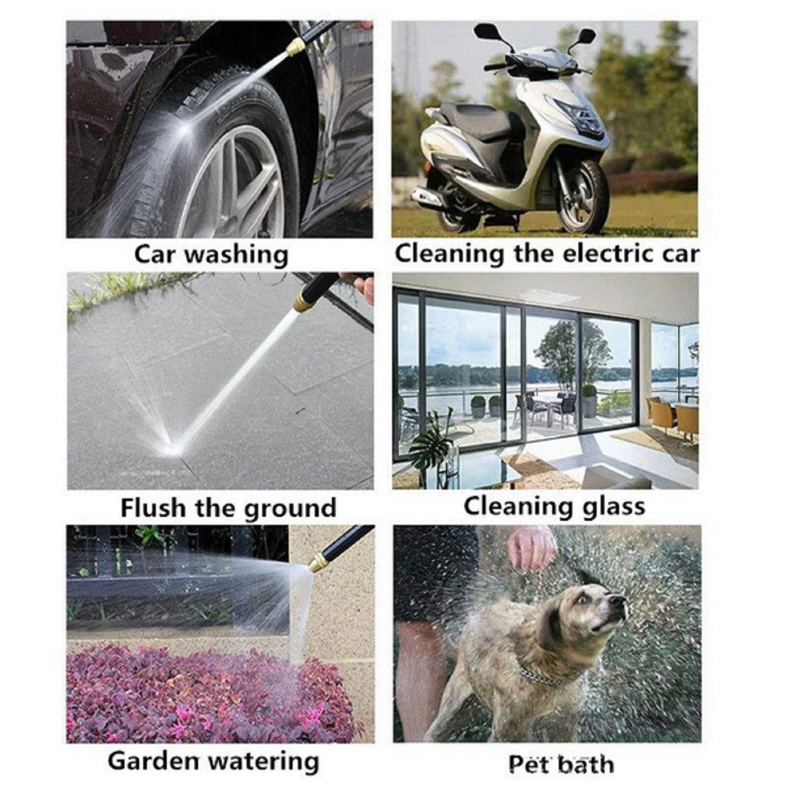 High Pressure Spray Water Gun Washing Garden Watering Hose Nozzle Sprinkler Car Cleaning Wash Tool Kits Auto Washer Black - Image 8