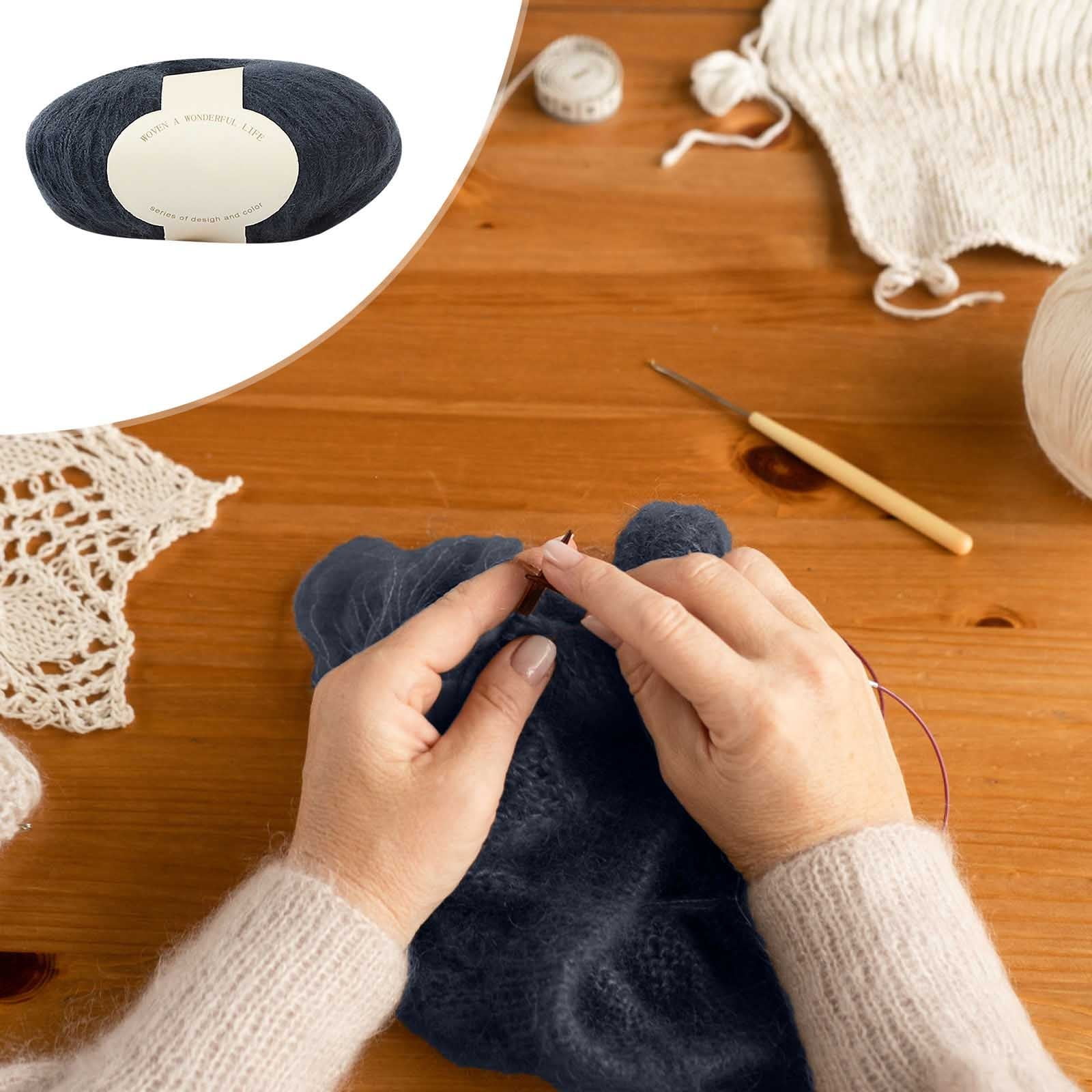 Clearance! Boovnll Mohair Yarn, Soft Yarn for Crocheting, Hand Knitting Hats, Sweater, Scarves, Crafts, Home Decorations, DIY Kids Toys, Yarn 35 - Image 2