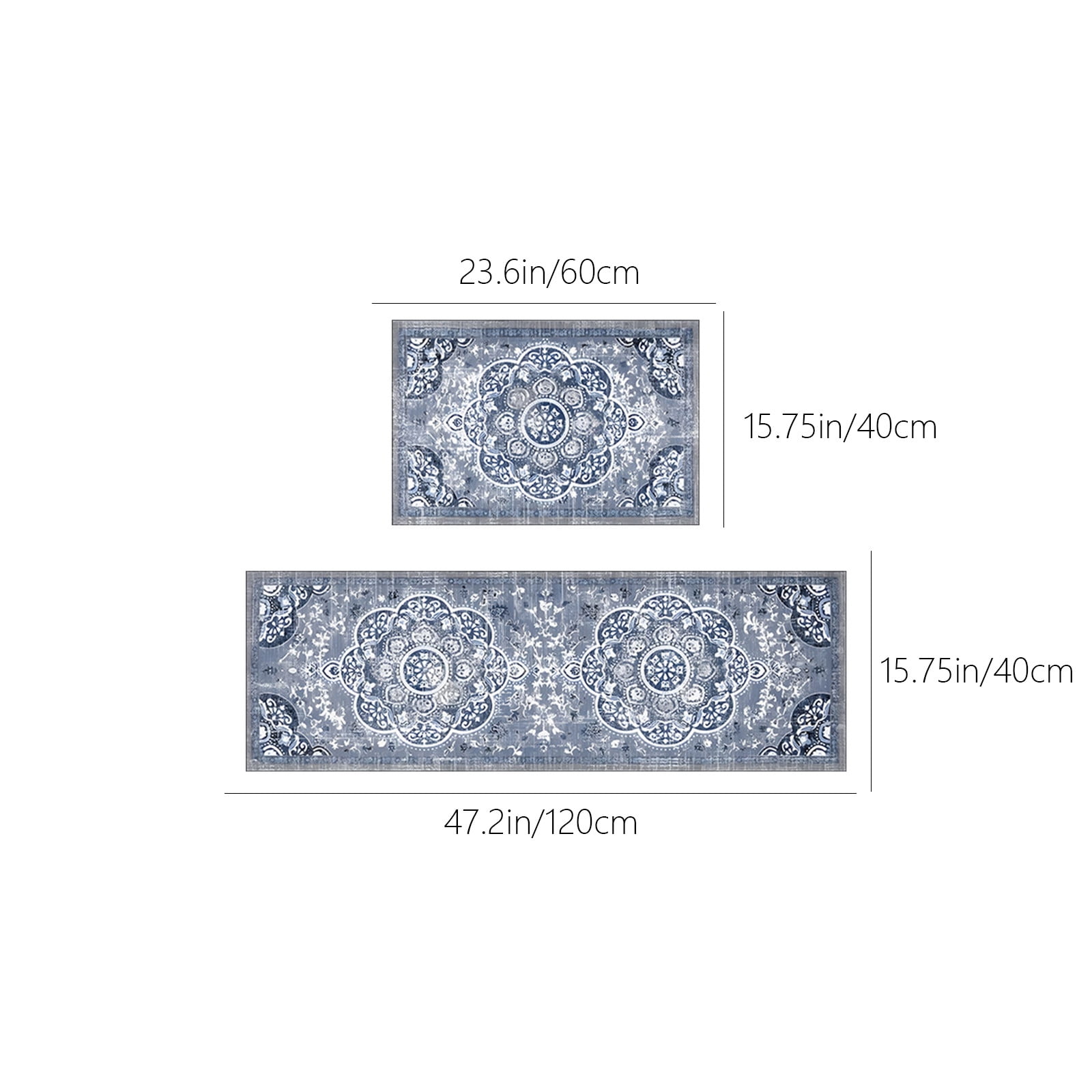 Tyidzon Kitchen Mats for Floor Set of 2 Pcs, Cushioned Non Slip Kitchen Rugs for Kitchen Floor, Absorbent Runner Comfort Standing Mats Washable for Kitchen, Office, Home (15