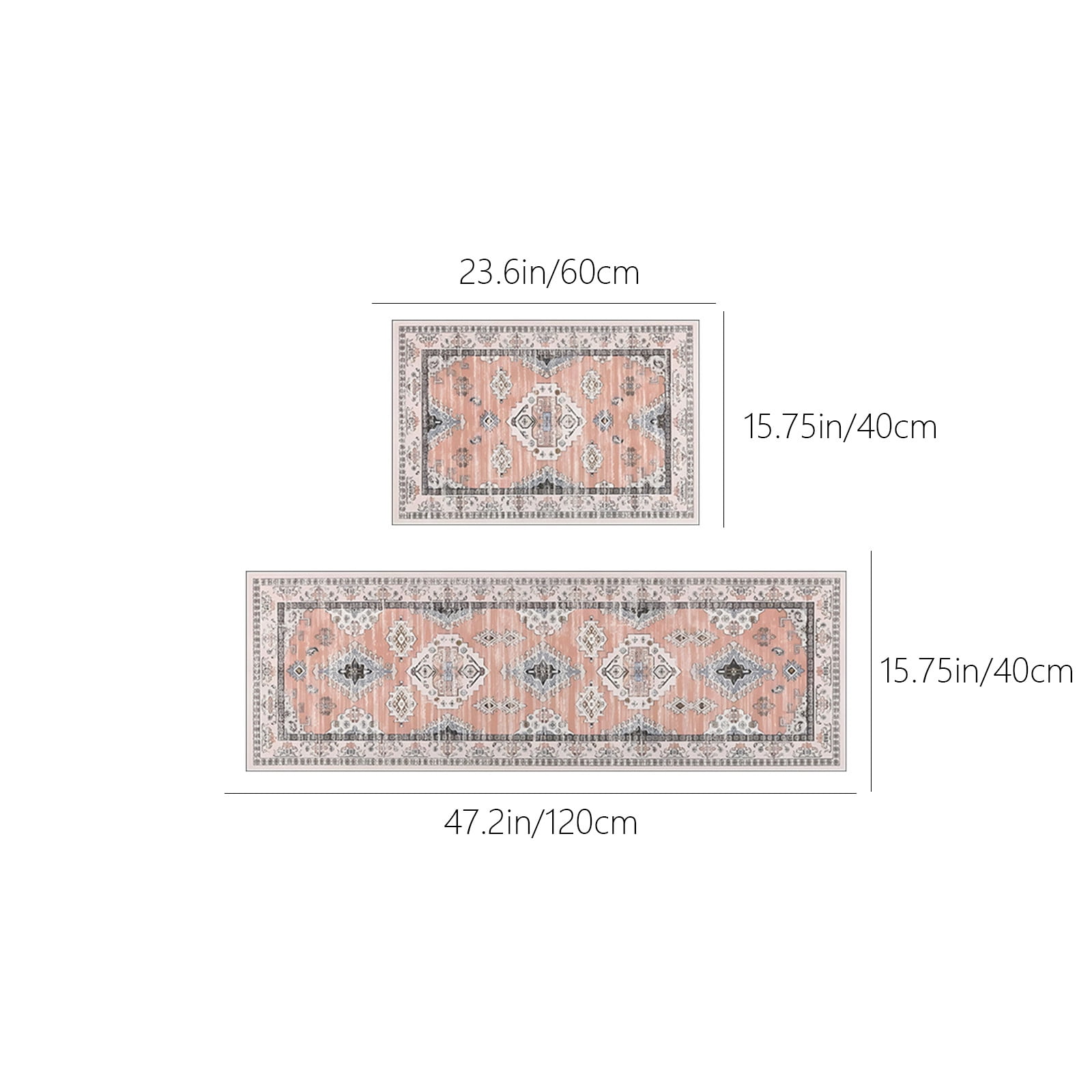 Tyidzon Kitchen Mats for Floor Set of 2 Pcs, Cushioned Non Slip Kitchen Rugs for Kitchen Floor, Absorbent Runner Comfort Standing Mats Washable for Kitchen, Office, Home (15