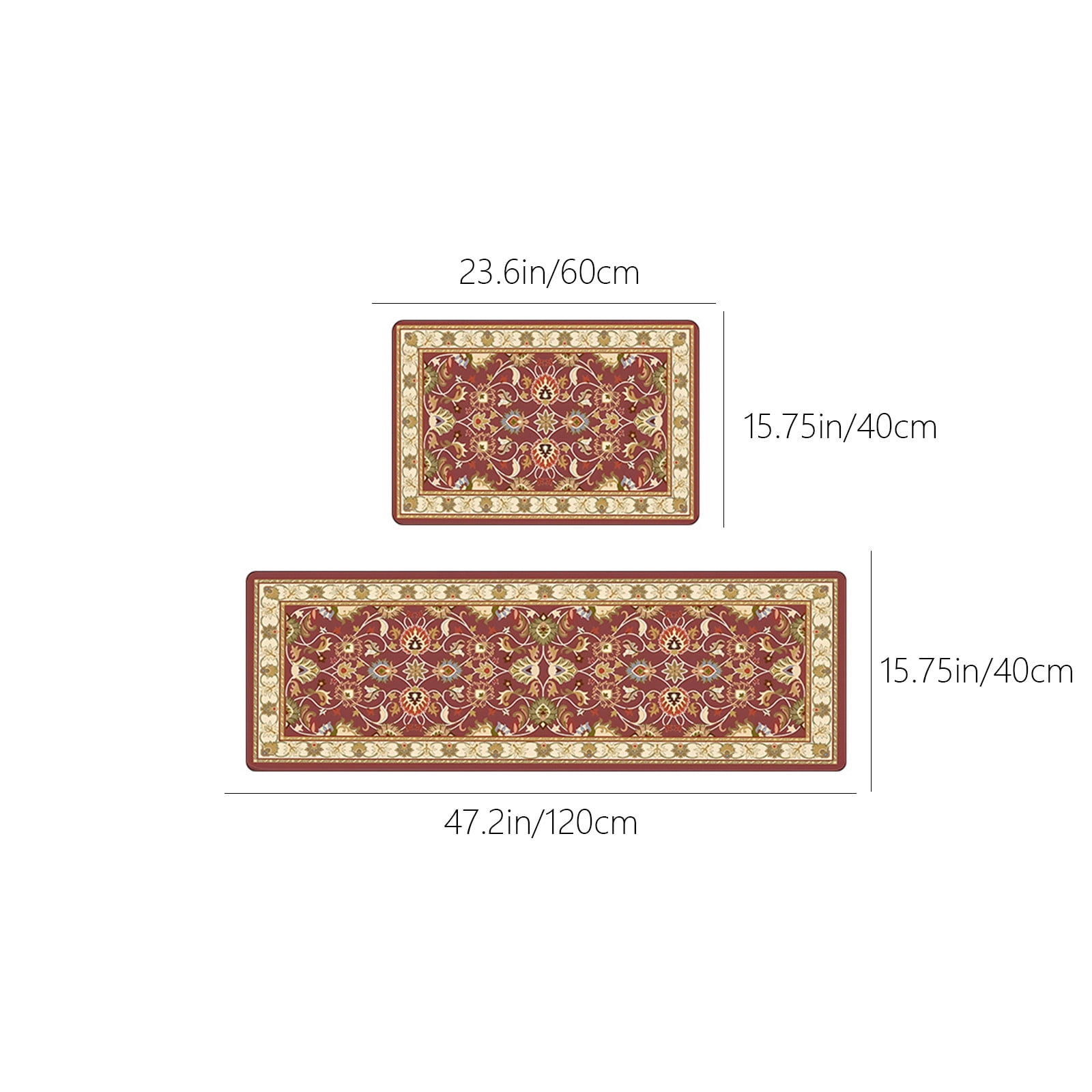 Tyidzon Kitchen Mats for Floor Set of 2 Pcs, Cushioned Non Slip Kitchen Rugs for Kitchen Floor, Absorbent Runner Comfort Standing Mats Washable for Kitchen, Office, Home (15
