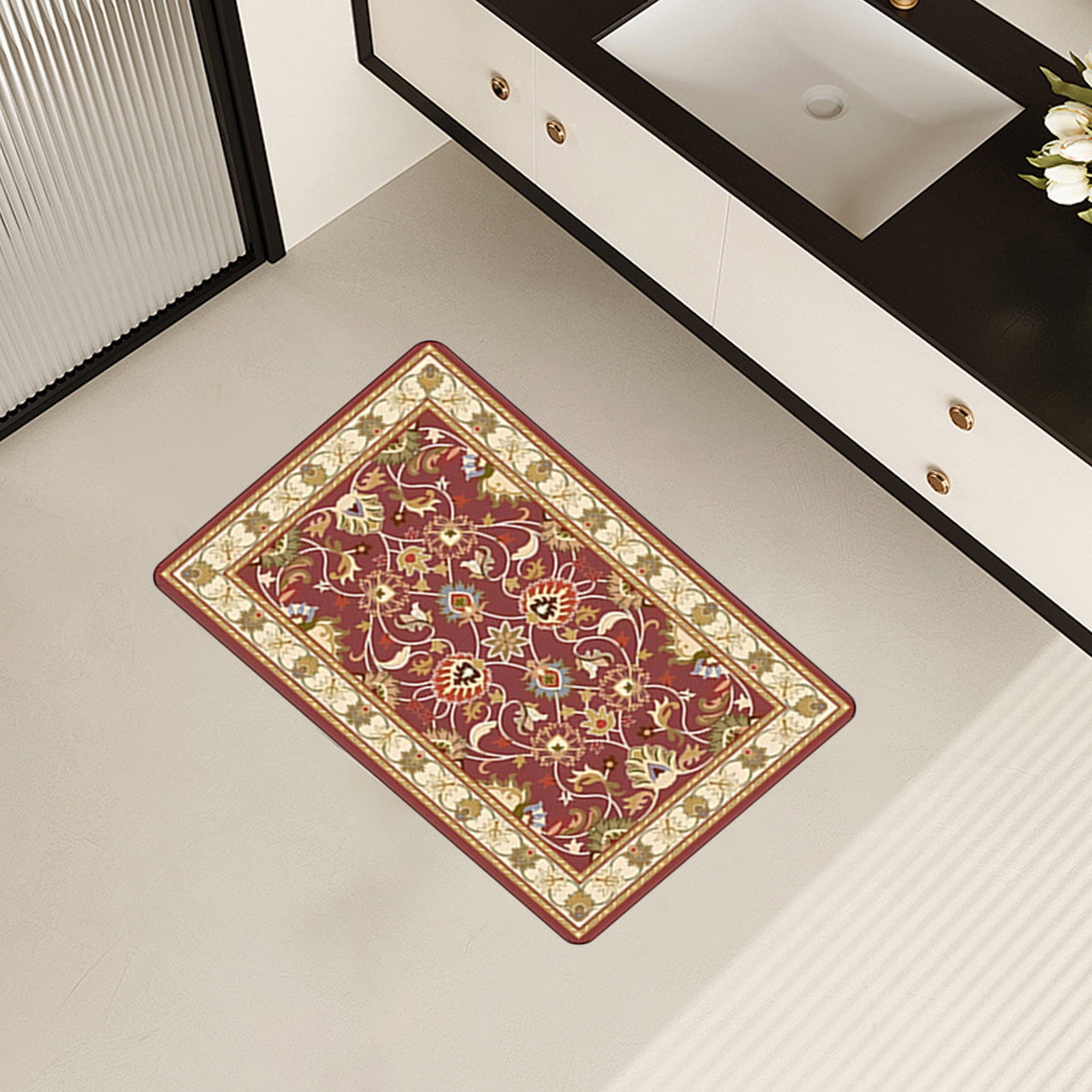 Tyidzon Kitchen Mats for Floor Set of 2 Pcs, Cushioned Non Slip Kitchen Rugs for Kitchen Floor, Absorbent Runner Comfort Standing Mats Washable for Kitchen, Office, Home (15