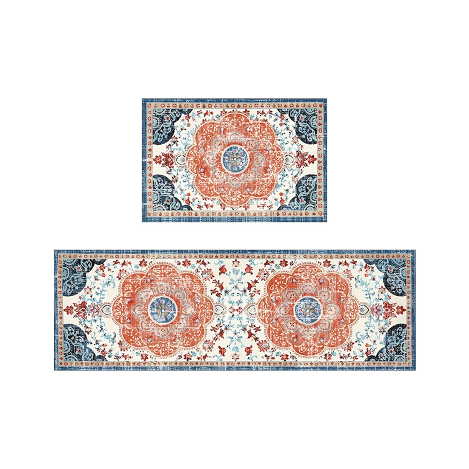 Tyidzon Kitchen Mats for Floor Set of 2 Pcs, Cushioned Non Slip Kitchen Rugs for Kitchen Floor, Absorbent Runner Comfort Standing Mats Washable for Kitchen, Office, Home (15