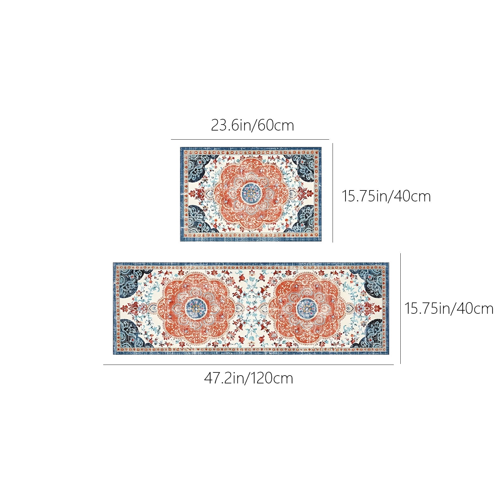 Tyidzon Kitchen Mats for Floor Set of 2 Pcs, Cushioned Non Slip Kitchen Rugs for Kitchen Floor, Absorbent Runner Comfort Standing Mats Washable for Kitchen, Office, Home (15