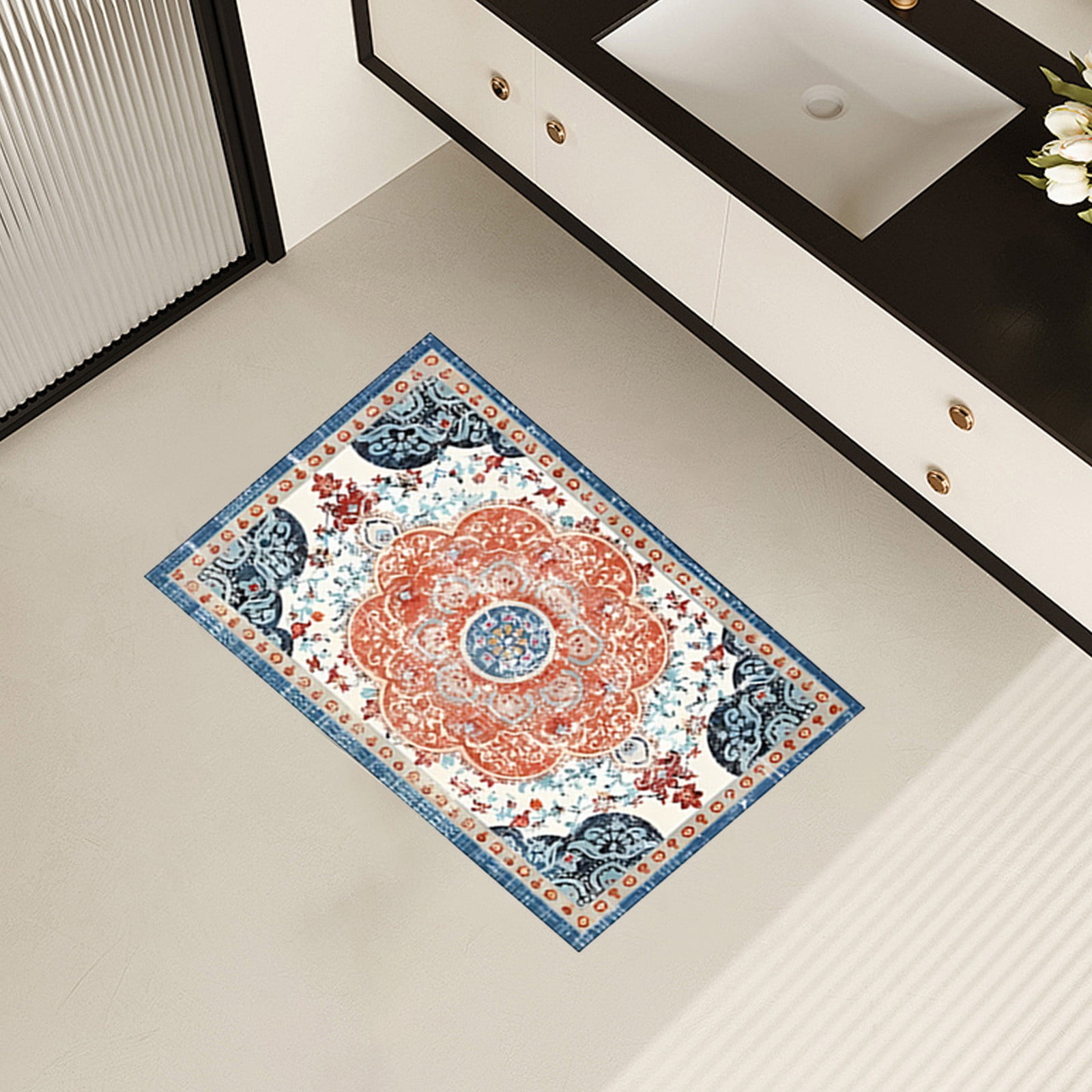 Tyidzon Kitchen Mats for Floor Set of 2 Pcs, Cushioned Non Slip Kitchen Rugs for Kitchen Floor, Absorbent Runner Comfort Standing Mats Washable for Kitchen, Office, Home (15