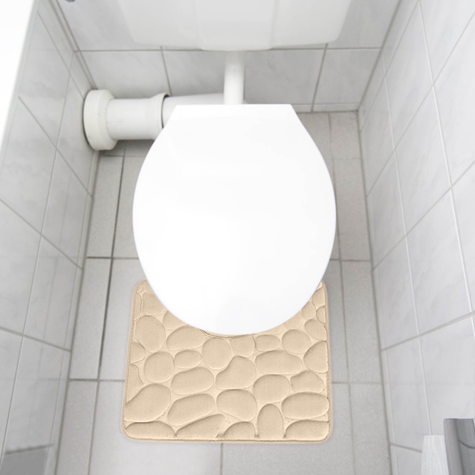 Tyidzon Bathroom Rugs Sets 4 Piece with Toilet Lid Cover, Non-Slip Absorbentb Rugs and Mats for Bathroom, Bath Rug Set Beige - Image 5