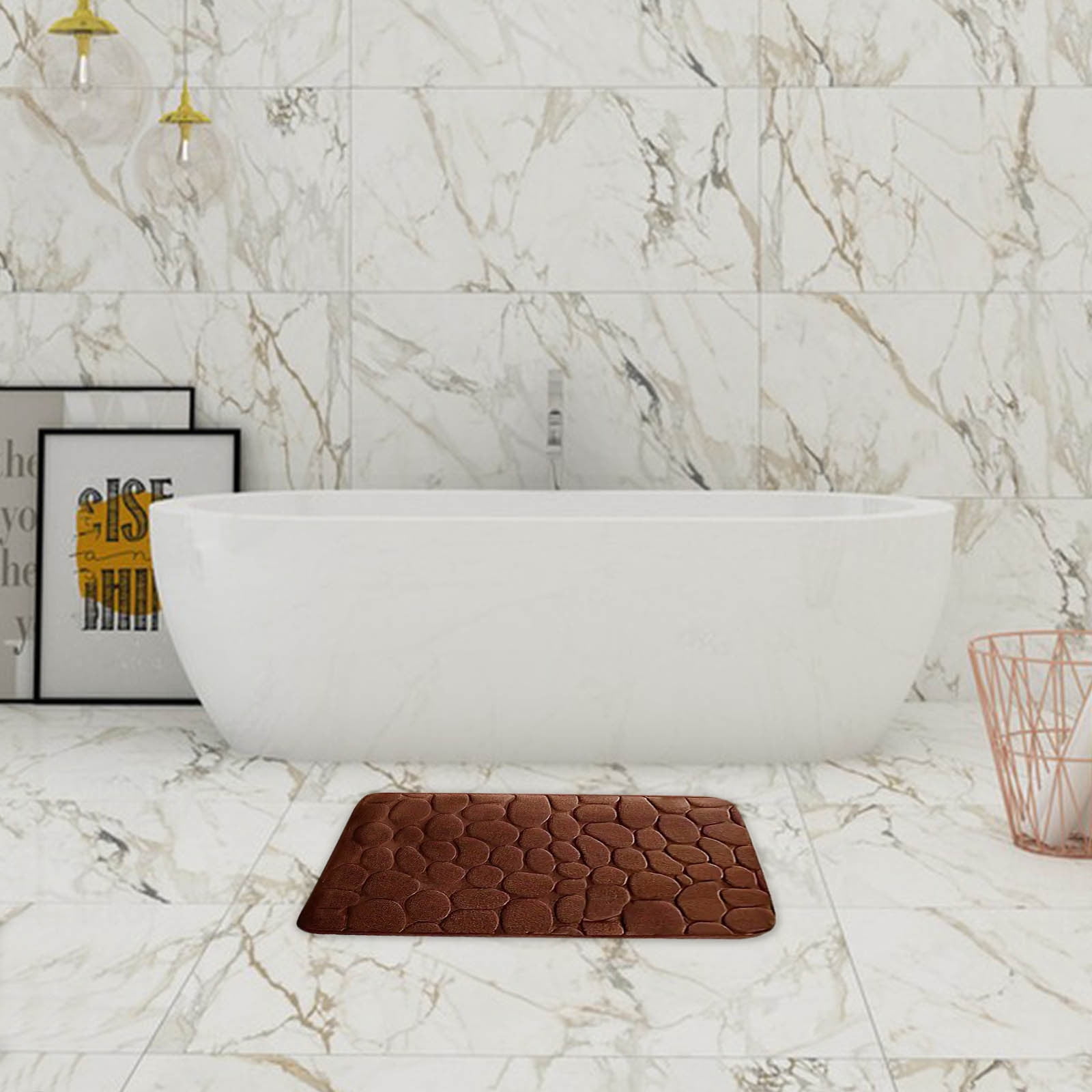 Tyidzon Bathroom Rugs Sets 4 Piece with Toilet Lid Cover, Non-Slip Absorbentb Rugs and Mats for Bathroom, Bath Rug Set Coffee - Image 6