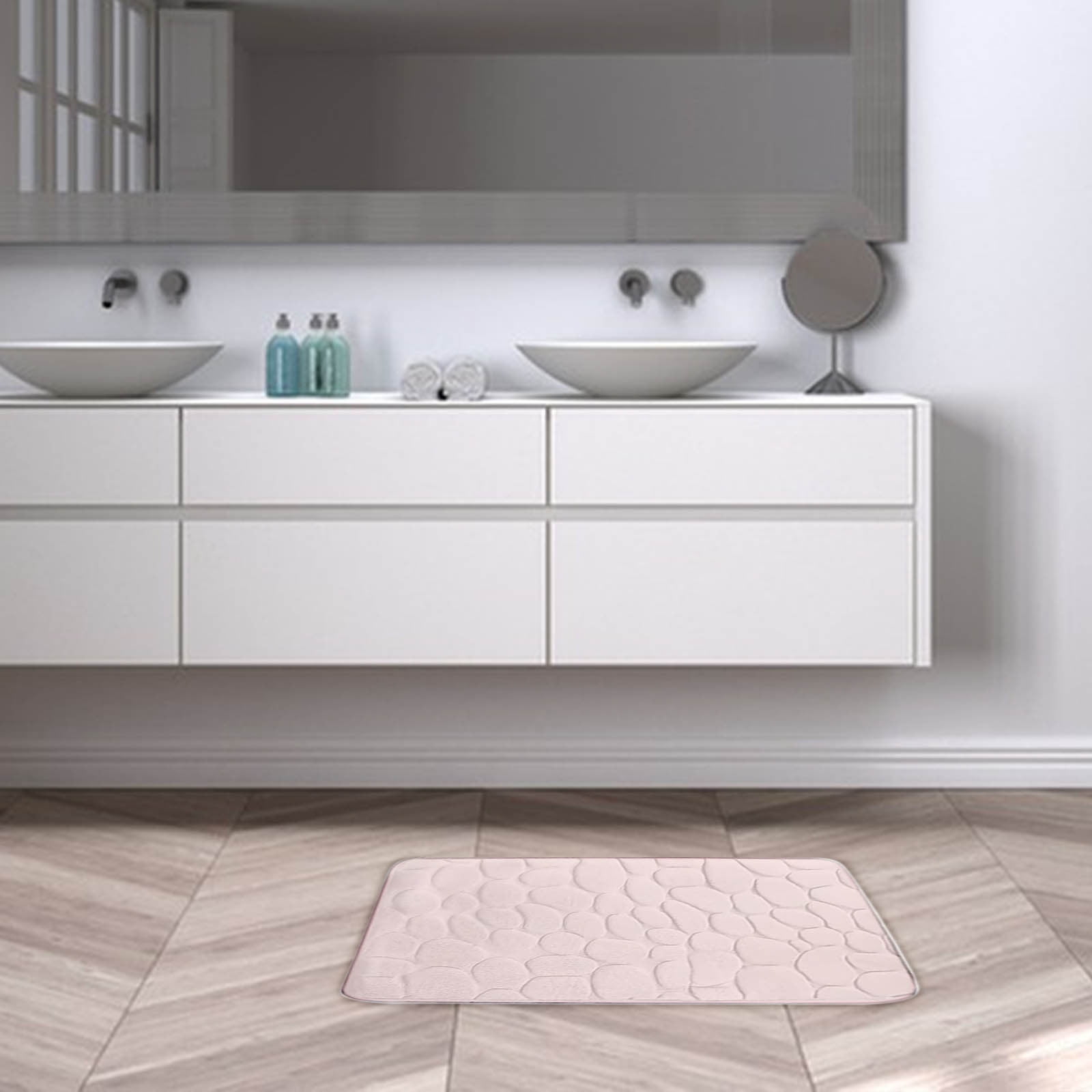 Tyidzon Bathroom Rugs Sets 4 Piece with Toilet Lid Cover, Non-Slip Absorbentb Rugs and Mats for Bathroom, Bath Rug Set Pink - Image 7
