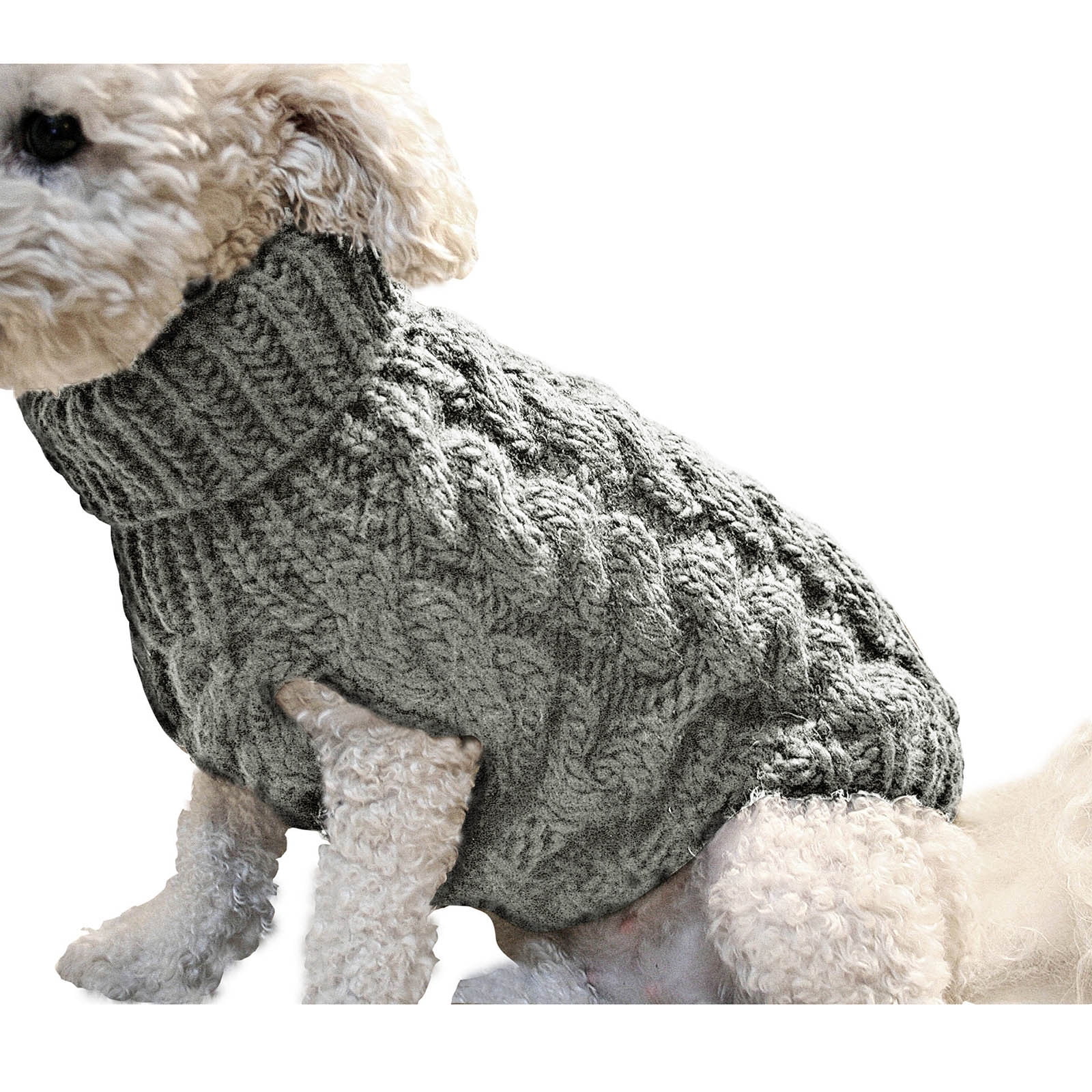Clearance Under $5 Boovnll Dog Sweater, Winter Turtleneck Knitted Keep Warm Sleeveless Pet Clothes, Dog Clothes for Small Dog Fall Winter Dog Sweaters, (Black, S) M Gray - Image 1
