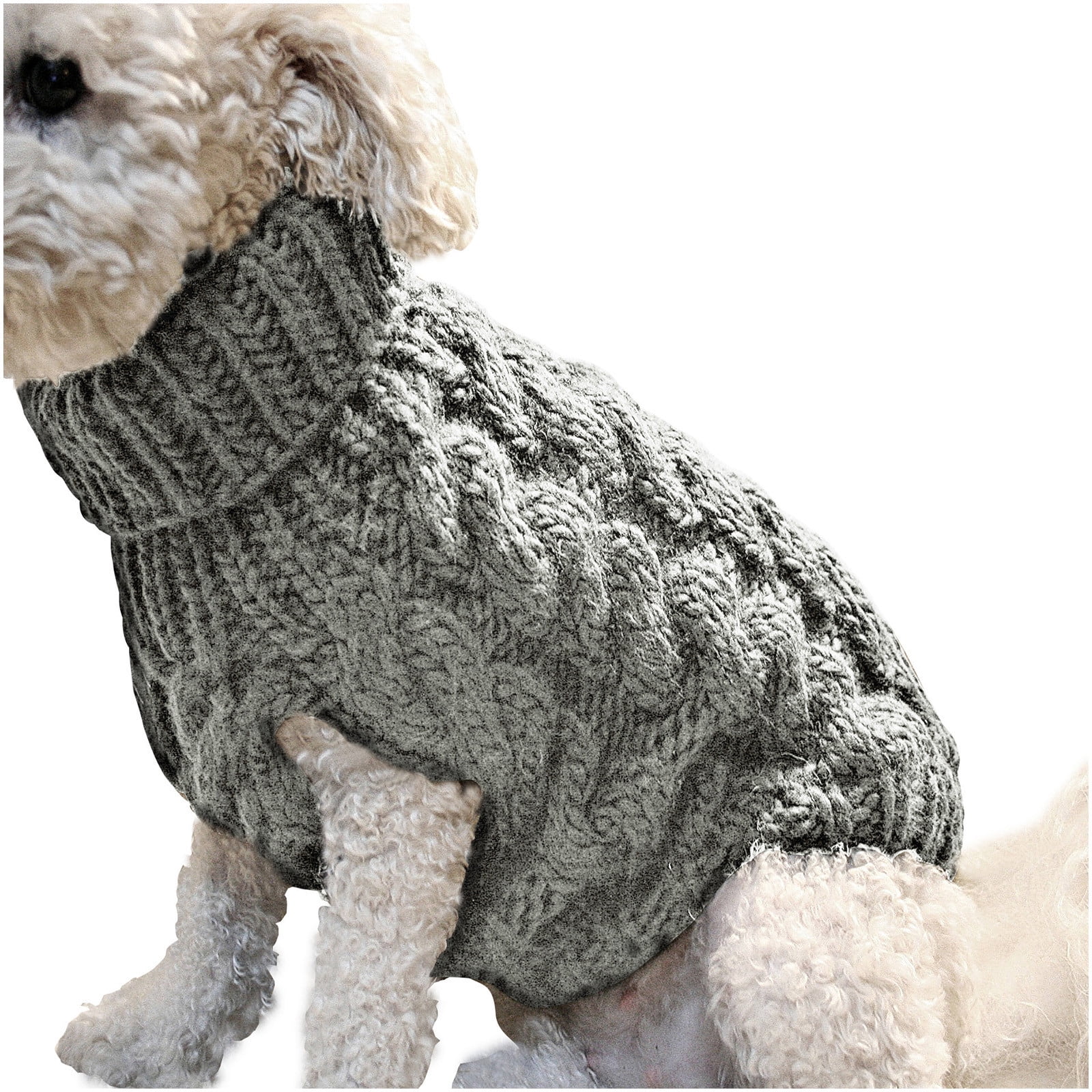 Clearance Under $5 Boovnll Dog Sweater, Winter Turtleneck Knitted Keep Warm Sleeveless Pet Clothes, Dog Clothes for Small Dog Fall Winter Dog Sweaters, (Black, S) L Gray - Image 2