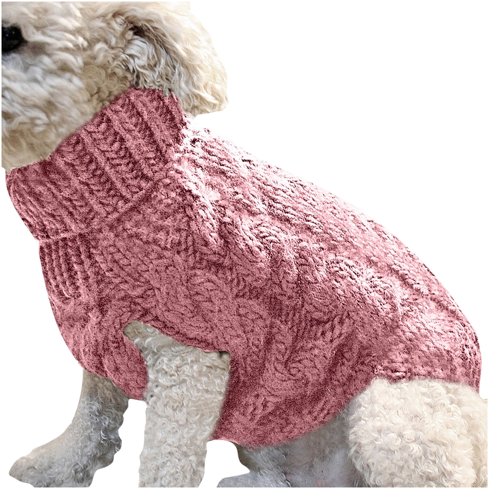 Clearance Under $5 Boovnll Dog Sweater, Winter Turtleneck Knitted Keep Warm Sleeveless Pet Clothes, Dog Clothes for Small Dog Fall Winter Dog Sweaters, (Black, S) M Hot Pink - Image 2