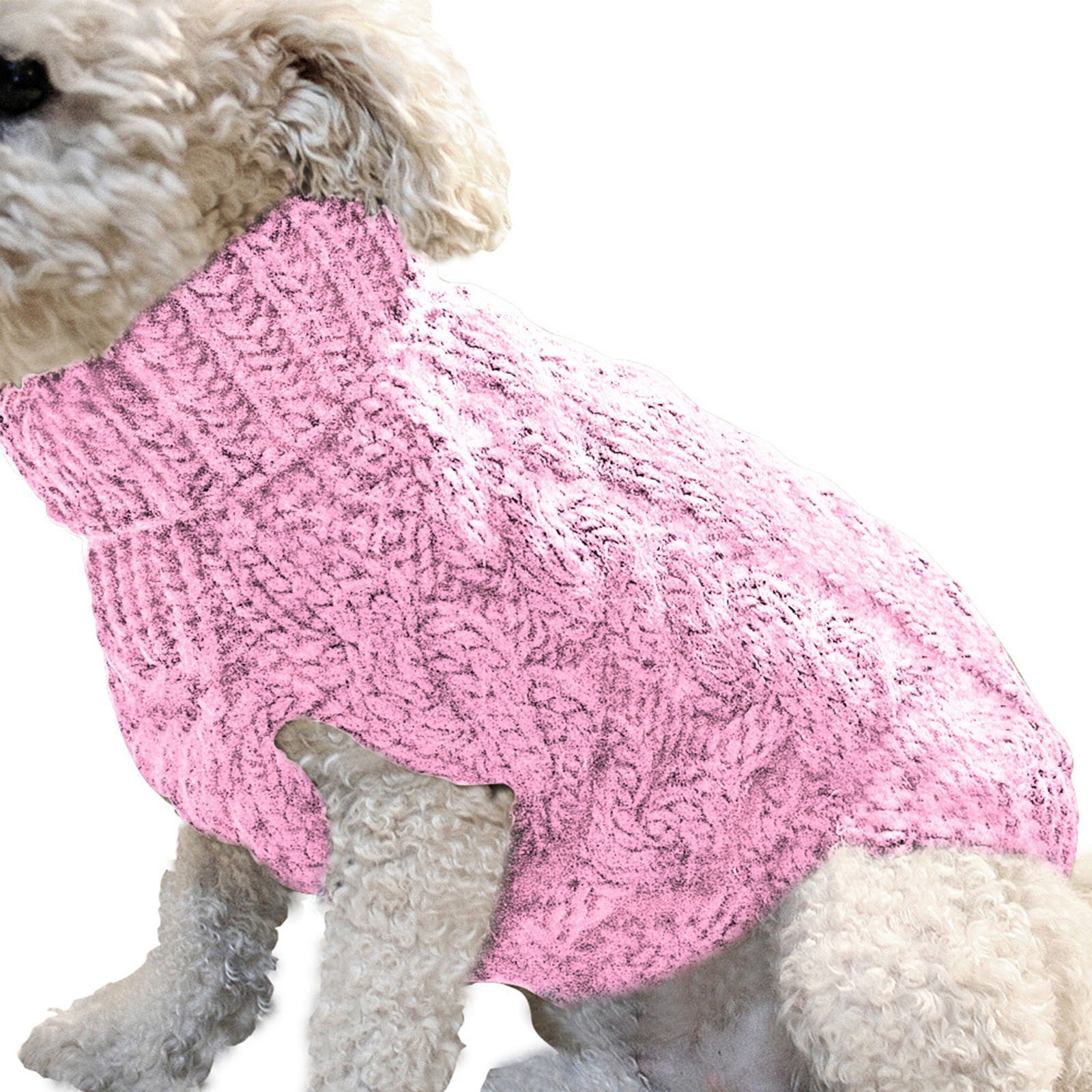 Clearance Under $5 Boovnll Dog Sweater, Winter Turtleneck Knitted Keep Warm Sleeveless Pet Clothes, Dog Clothes for Small Dog Fall Winter Dog Sweaters, (Black, S) L Pink - Image 1