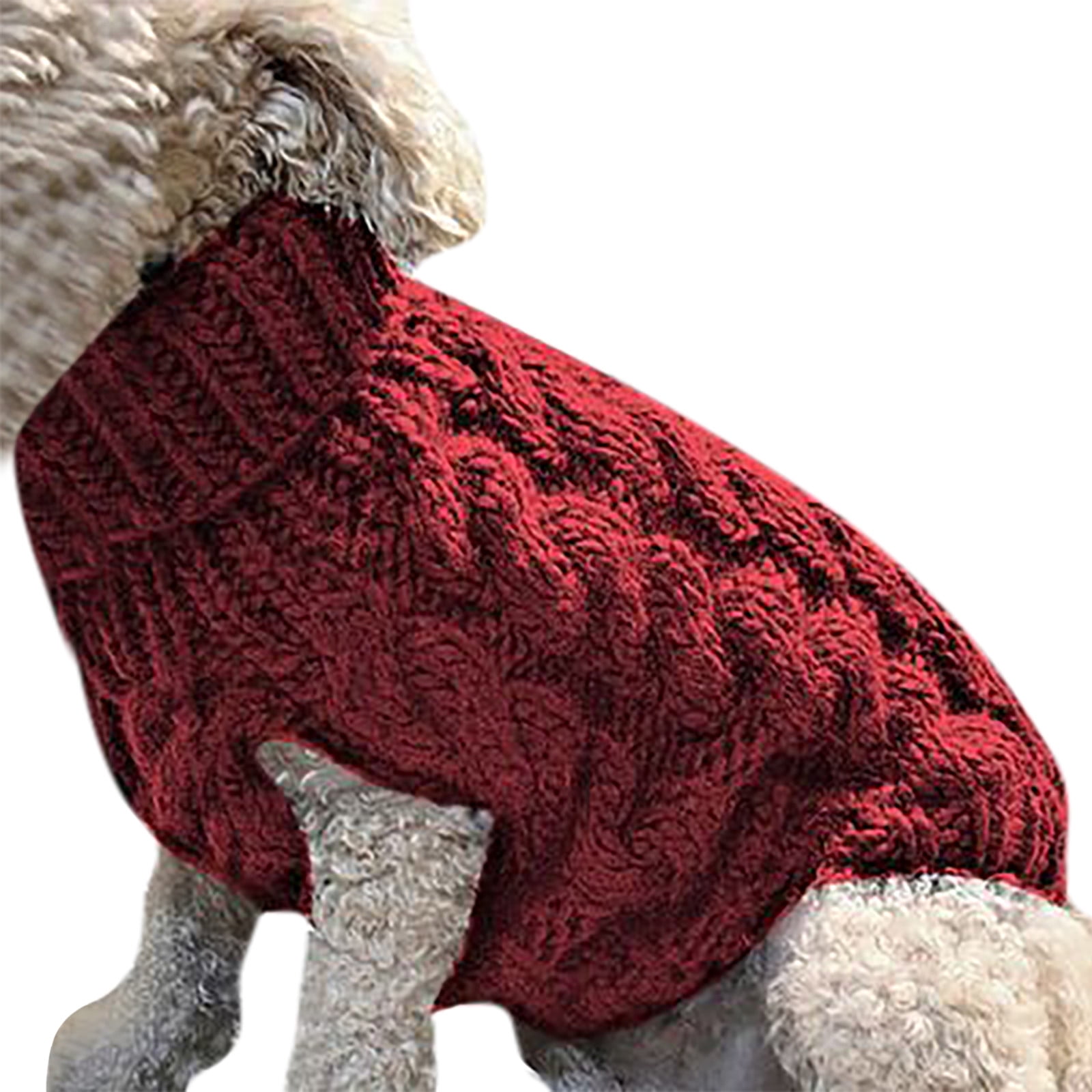 Clearance Under $5 Boovnll Dog Sweater, Winter Turtleneck Knitted Keep Warm Sleeveless Pet Clothes, Dog Clothes for Small Dog Fall Winter Dog Sweaters, (Black, S) S Red - Image 2