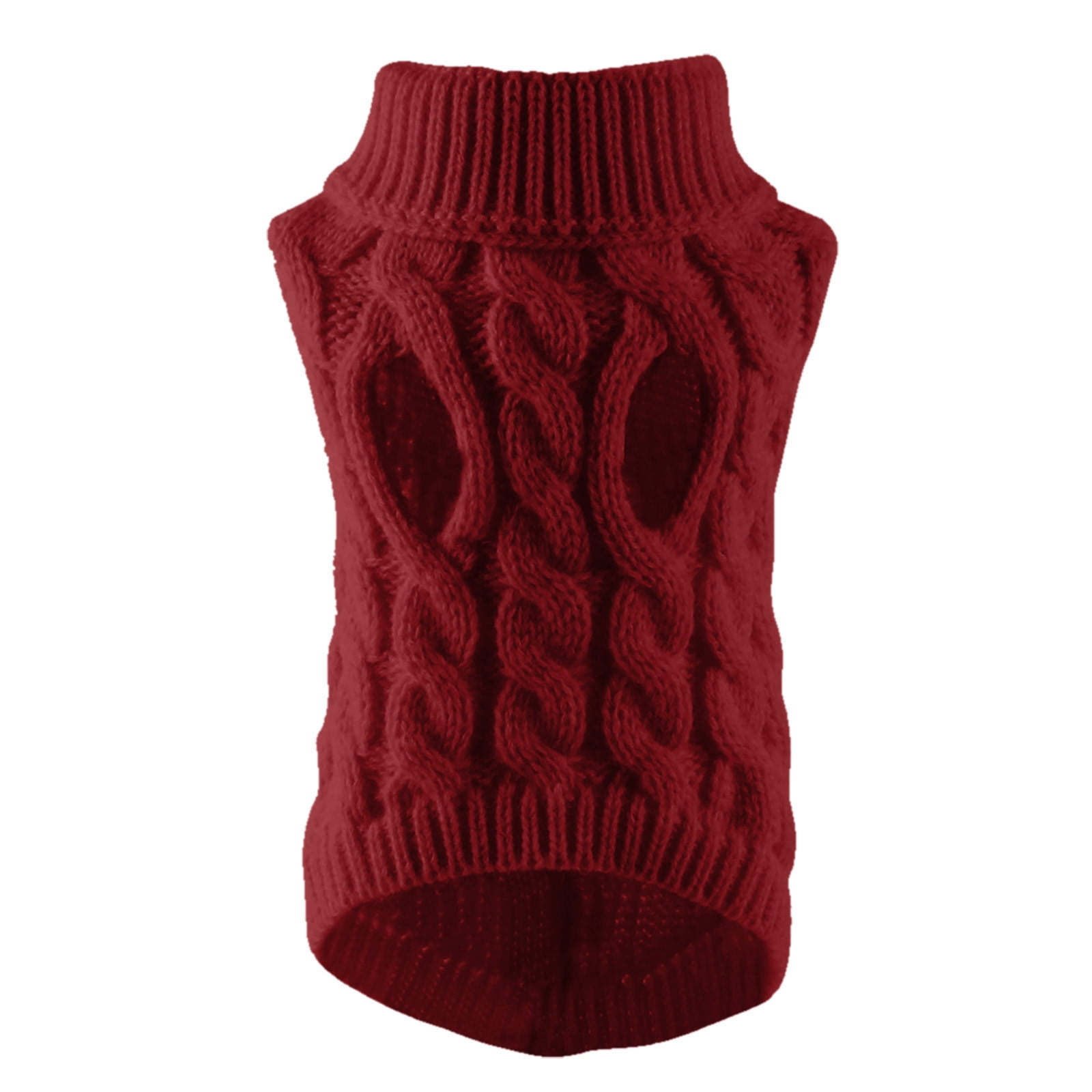 Clearance Under $5 Boovnll Dog Sweater, Winter Turtleneck Knitted Keep Warm Sleeveless Pet Clothes, Dog Clothes for Small Dog Fall Winter Dog Sweaters, (Black, S) L Red - Image 3