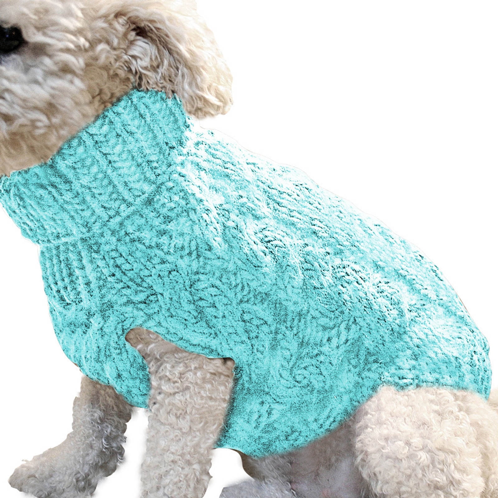 Clearance Under $5 Boovnll Dog Sweater, Winter Turtleneck Knitted Keep Warm Sleeveless Pet Clothes, Dog Clothes for Small Dog Fall Winter Dog Sweaters, (Black, S) S Sky Blue - Image 1