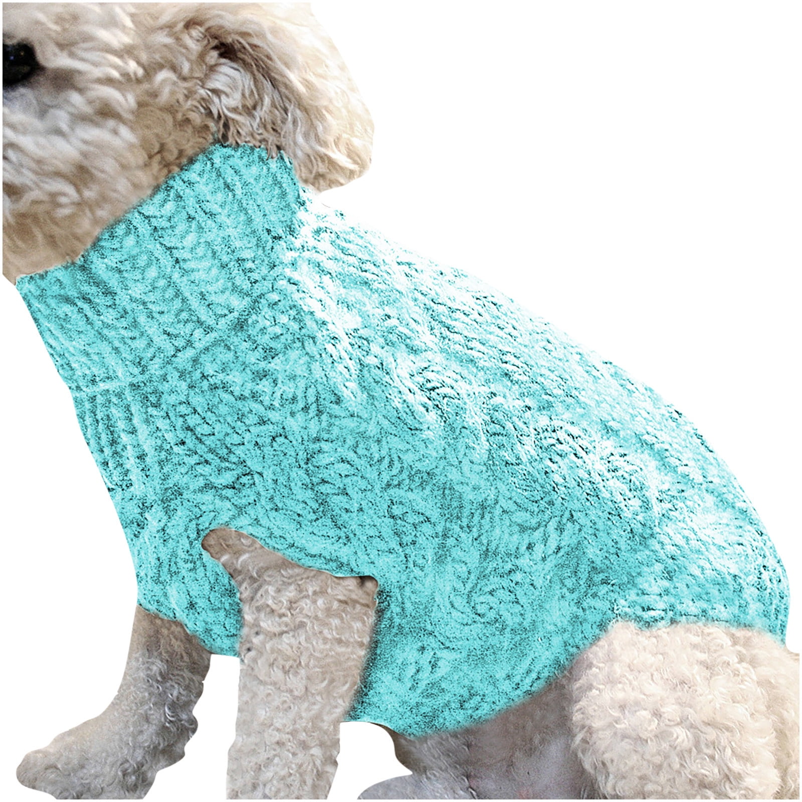 Clearance Under $5 Boovnll Dog Sweater, Winter Turtleneck Knitted Keep Warm Sleeveless Pet Clothes, Dog Clothes for Small Dog Fall Winter Dog Sweaters, (Black, S) S Sky Blue - Image 2