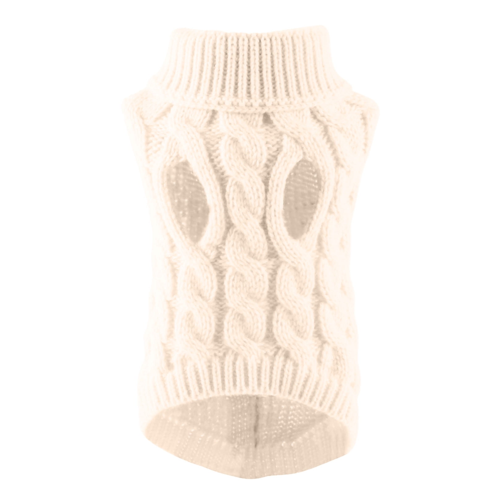 Clearance Under $5 Boovnll Dog Sweater, Winter Turtleneck Knitted Keep Warm Sleeveless Pet Clothes, Dog Clothes for Small Dog Fall Winter Dog Sweaters, (Black, S) L White - Image 3