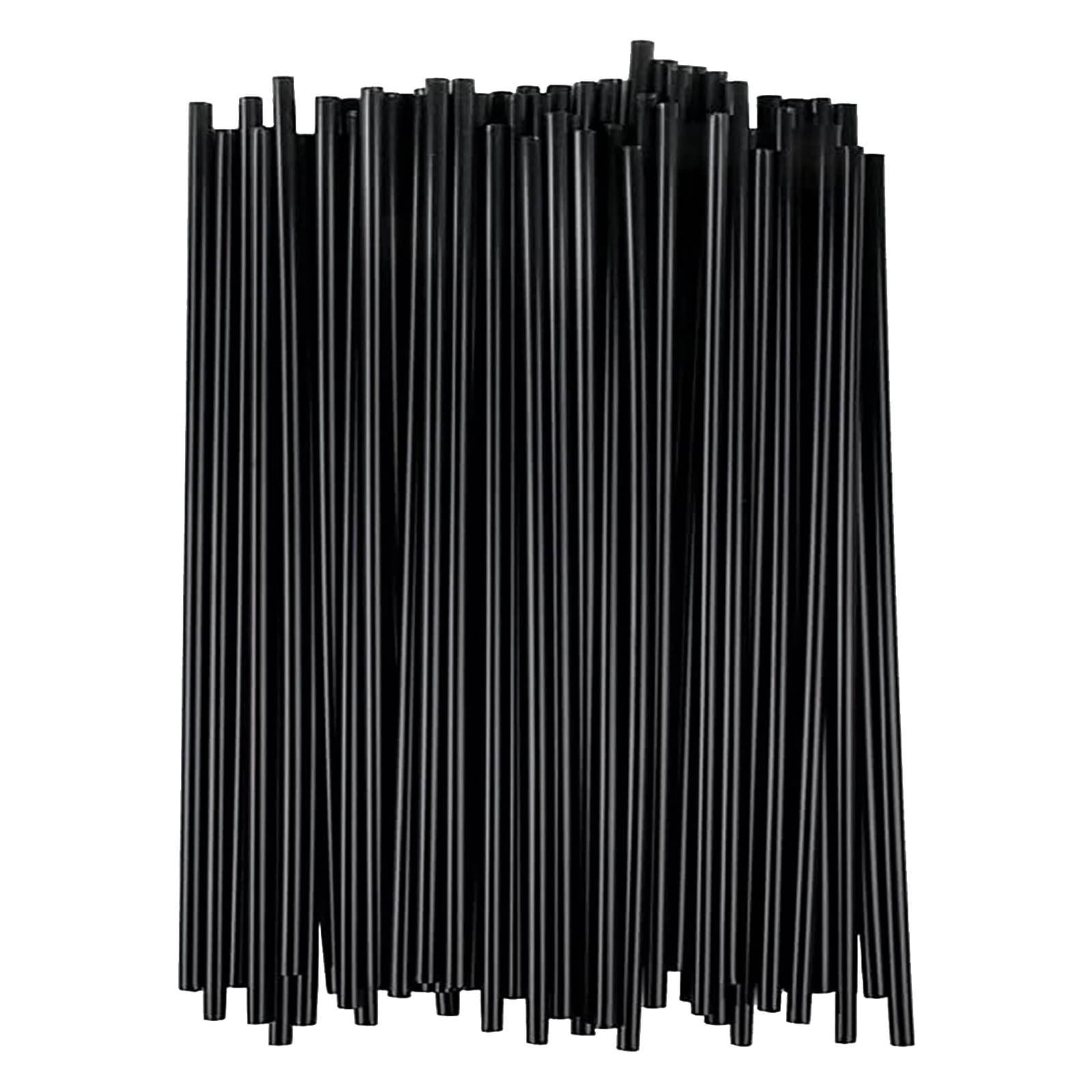Dmlowu 100Pc 10 Inch Coffee & Cocktail Stirrers/Straws Disposable Plastic Sip Stir Swizzle Sticks - Black - Image 2
