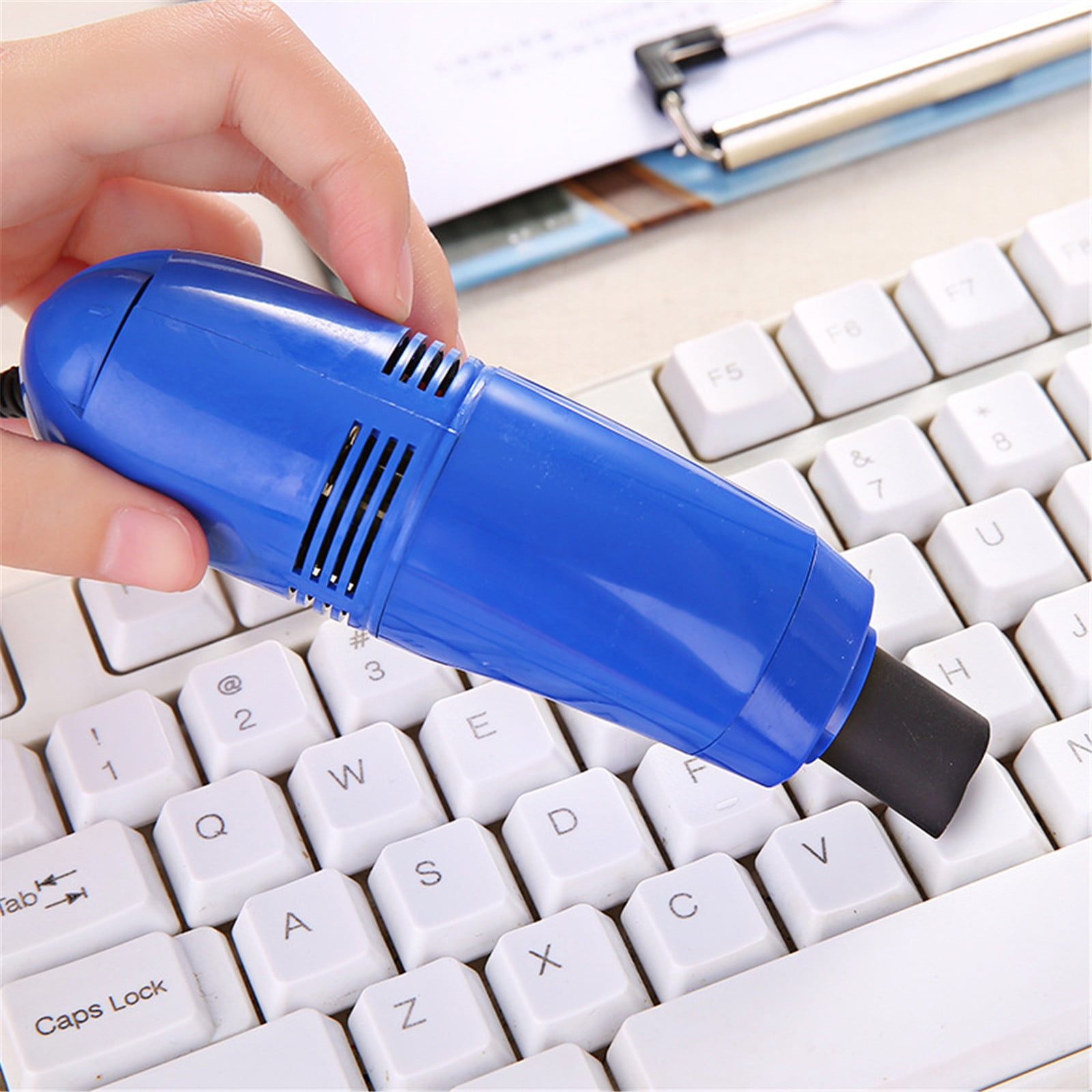 Dmlowu Desk Vacuum Cleaner Mini, Handheld Computer Keyboard Vacuum, Portable Small Cleaning Brush Clean Piano, Keyboard, Computer, Car Etc yellow, green, black, rose red - Image 1