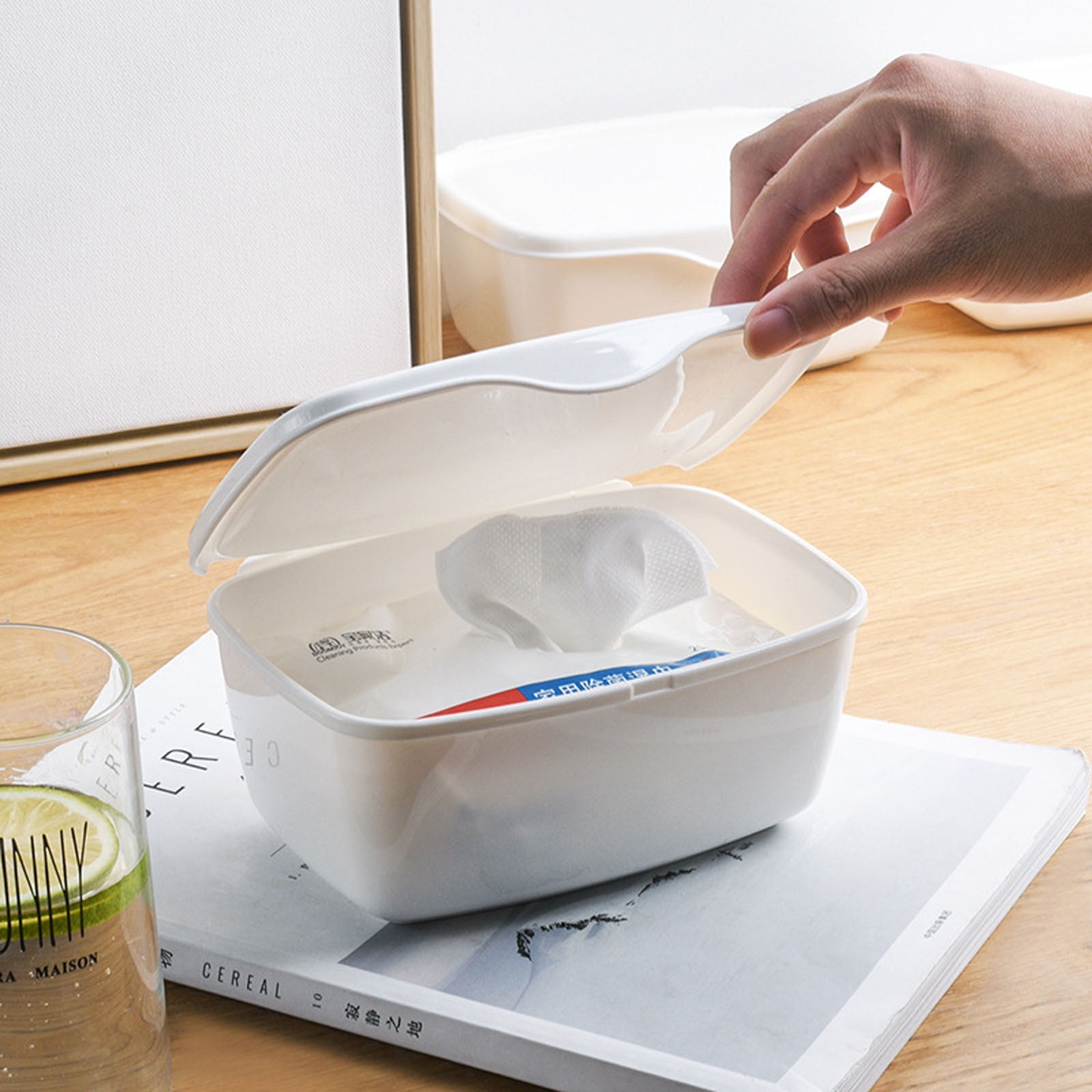 Tyidzon Wipes Dispenser, Wipe Container with Sealing Lid, 7