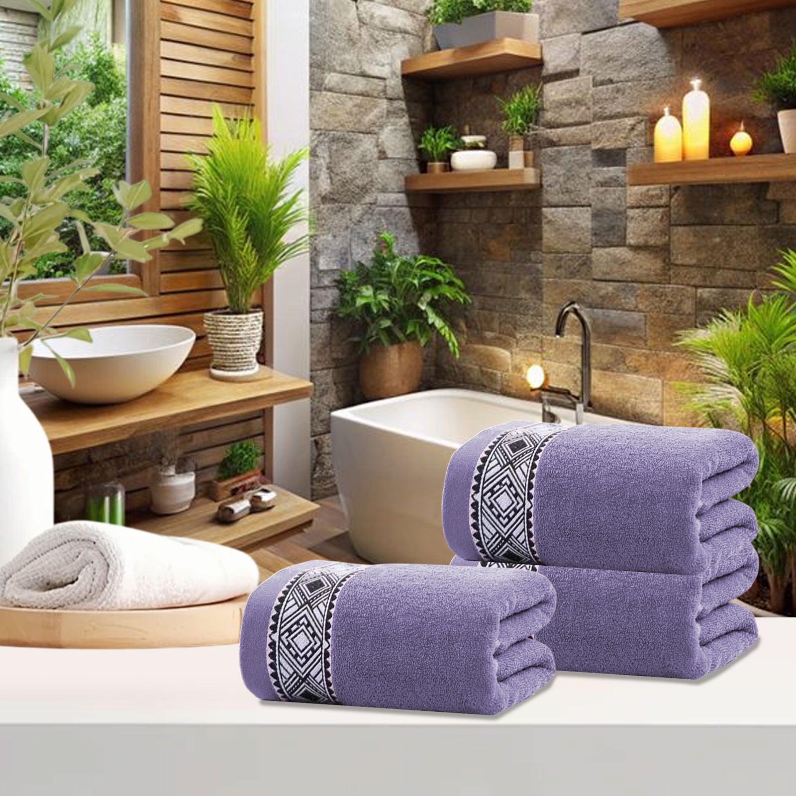 Dmlowu Luxury Bath Towels, Soft Highly Absorbent Quicker Dry Cotton Towels, Towels for Bathroom Gym, Shower, Hotel #23 - Image 8