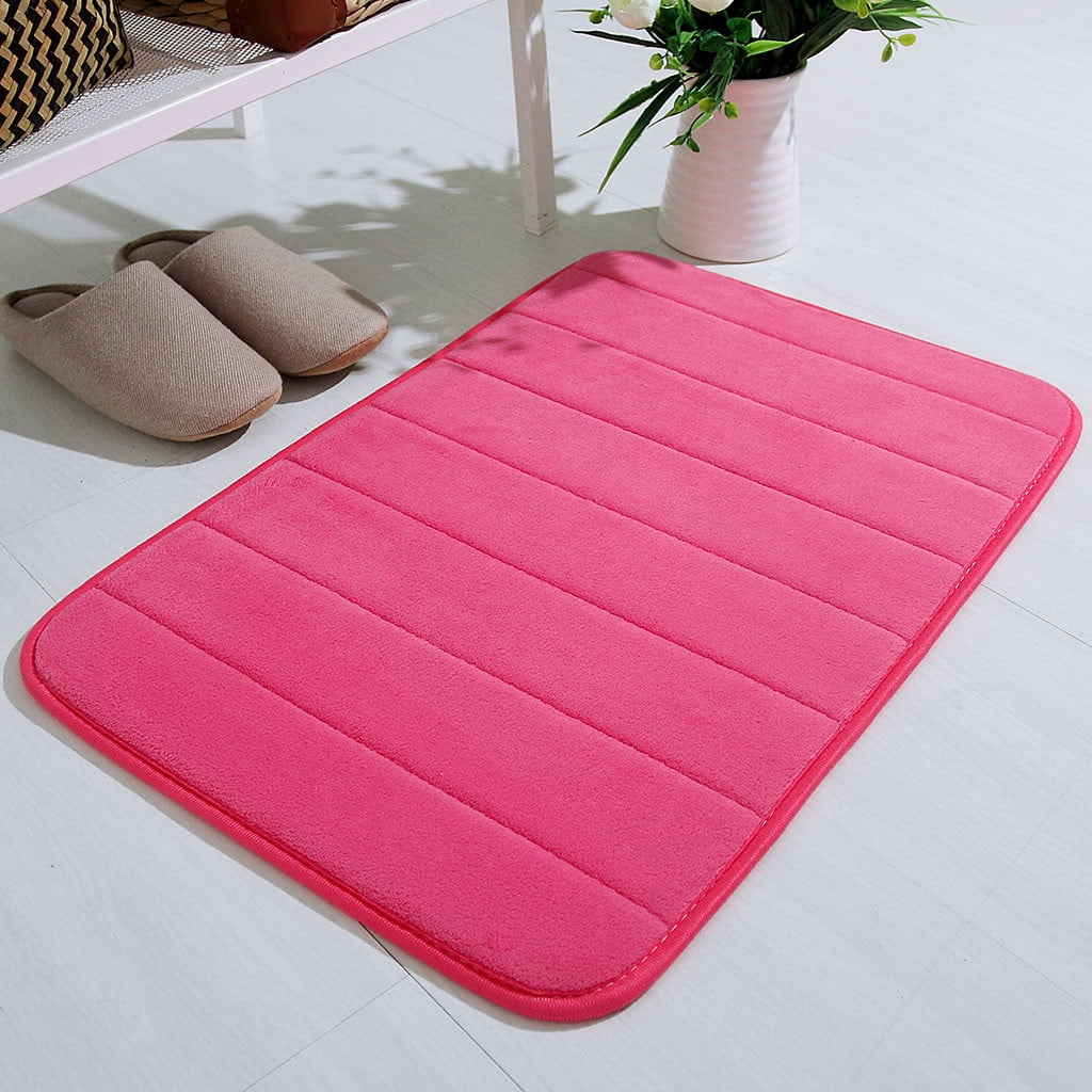 Tyidzon Soft Absorbent Bath Mat Non Slip Bathroom Rugs Quick Dry Washable Bathroom Rug for Home Bathroom Entrance Shower Floor 20 x 32 Inch Hot Pink - Image 2