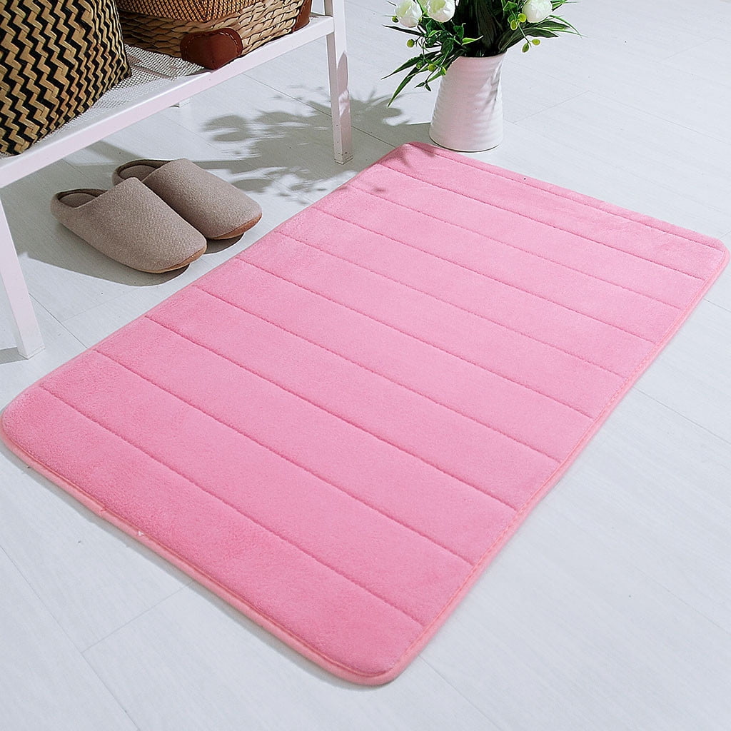 Tyidzon Soft Absorbent Bath Mat Non Slip Bathroom Rugs Quick Dry Washable Bathroom Rug for Home Bathroom Entrance Shower Floor 20 x 32 Inch Pink - Image 2