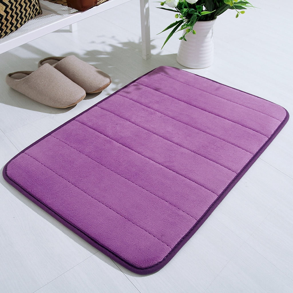 Tyidzon Soft Absorbent Bath Mat Non Slip Bathroom Rugs Quick Dry Washable Bathroom Rug for Home Bathroom Entrance Shower Floor 20 x 32 Inch Purple - Image 2