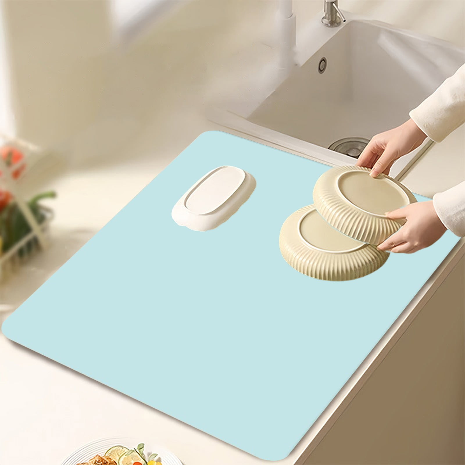 Clearance Under $1 Boovnll Dish Drying Mat, 12x16