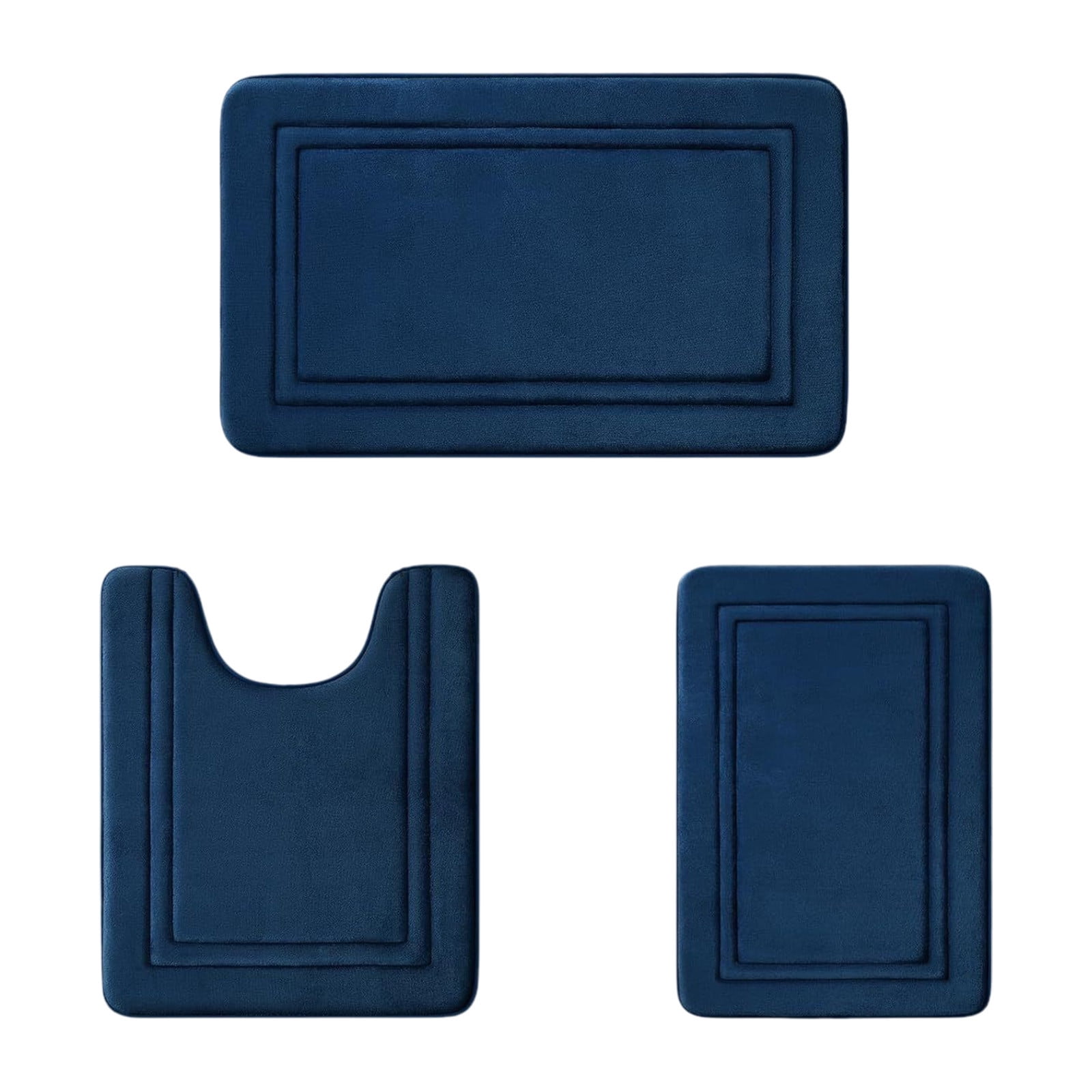 Tyidzon Bathroom Rugs Sets 3 Piece, Bath Mat Universal Soft Comfortable Water Absorption Non Slip Machine Washable Easy Dry Bathroom Mat, Gray Blue - Image 2