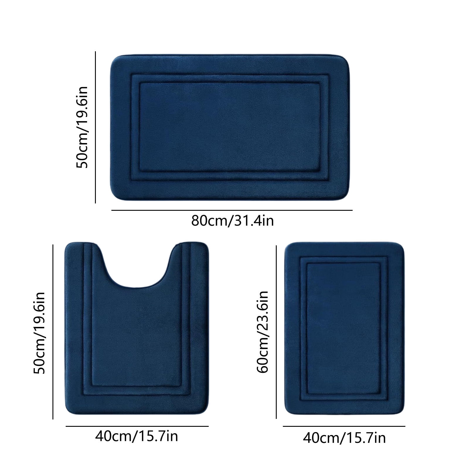 Tyidzon Bathroom Rugs Sets 3 Piece, Bath Mat Universal Soft Comfortable Water Absorption Non Slip Machine Washable Easy Dry Bathroom Mat, Gray Blue - Image 3