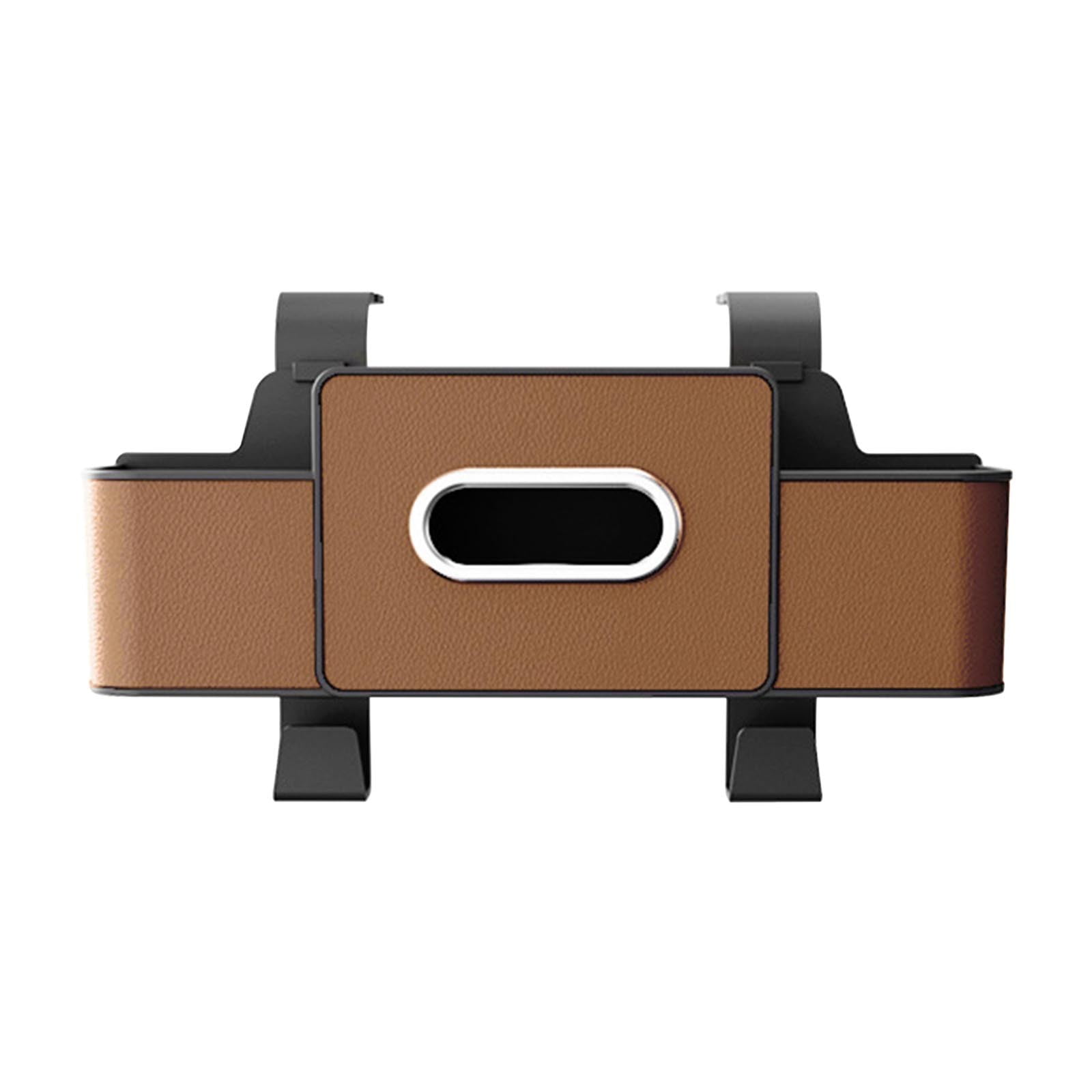 Tyidzon Backseat Cup Holder for Car Extra Multifunctional Drink Cup Holder Organizers with Tissue Storage Box for Car Travel Accessories Brown - Image 2