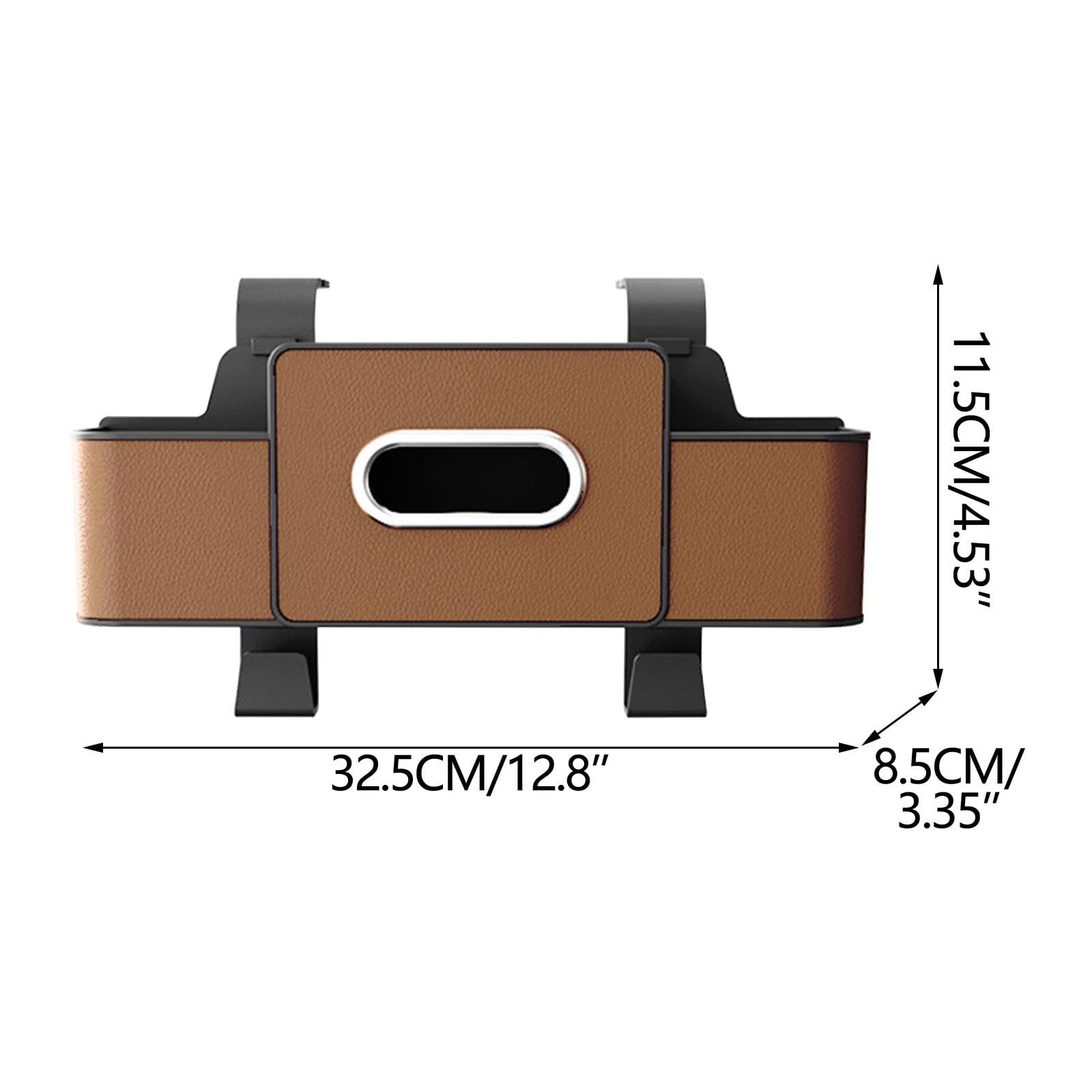 Tyidzon Backseat Cup Holder for Car Extra Multifunctional Drink Cup Holder Organizers with Tissue Storage Box for Car Travel Accessories Brown - Image 3